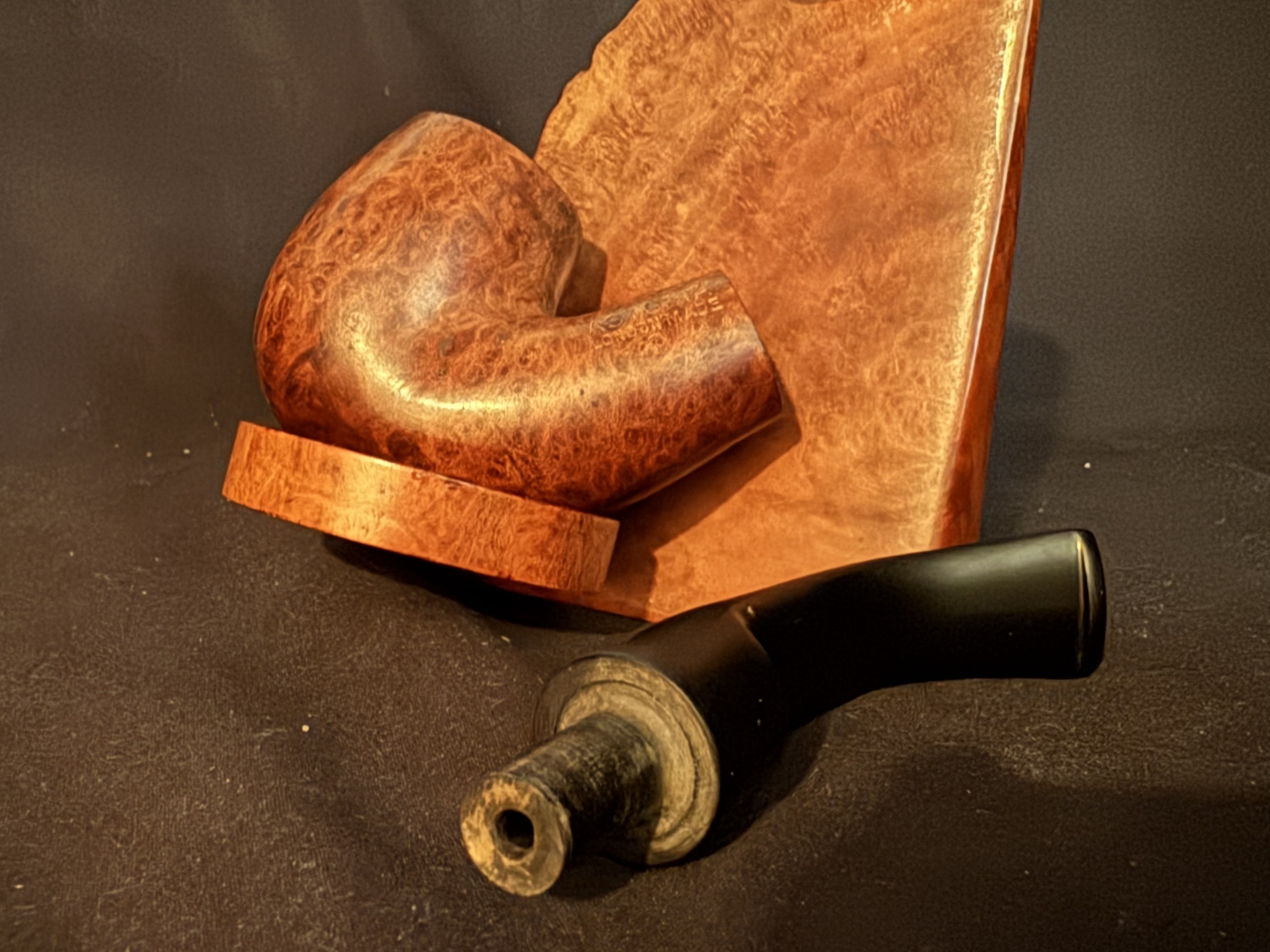 Astoria London Made Smooth Bent Billiard Estate Pipe - Vulcanite Saddle Stem, Fishtail Bit 10