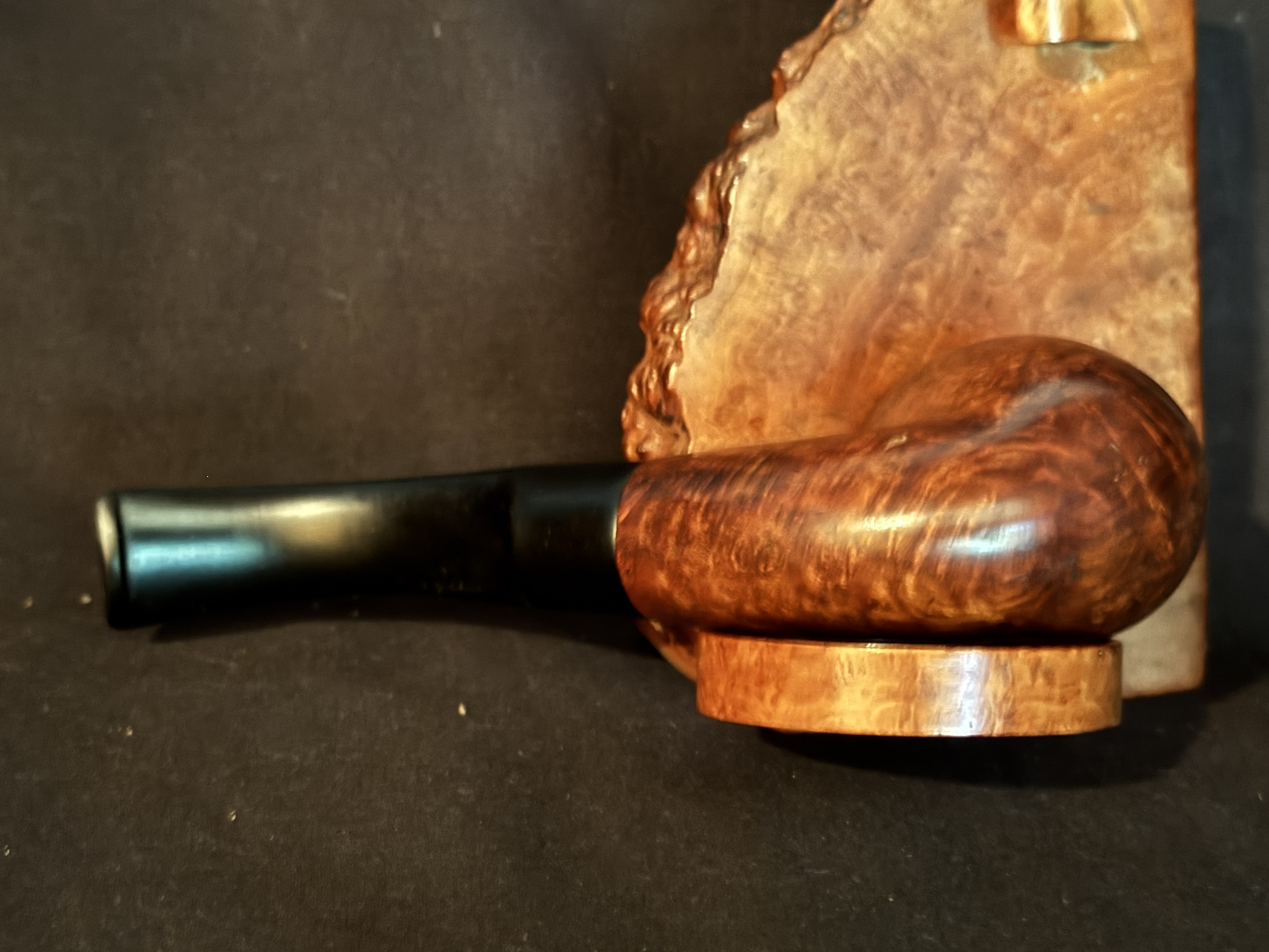 Astoria London Made Smooth Bent Billiard Estate Pipe - Vulcanite Saddle Stem, Fishtail Bit 6
