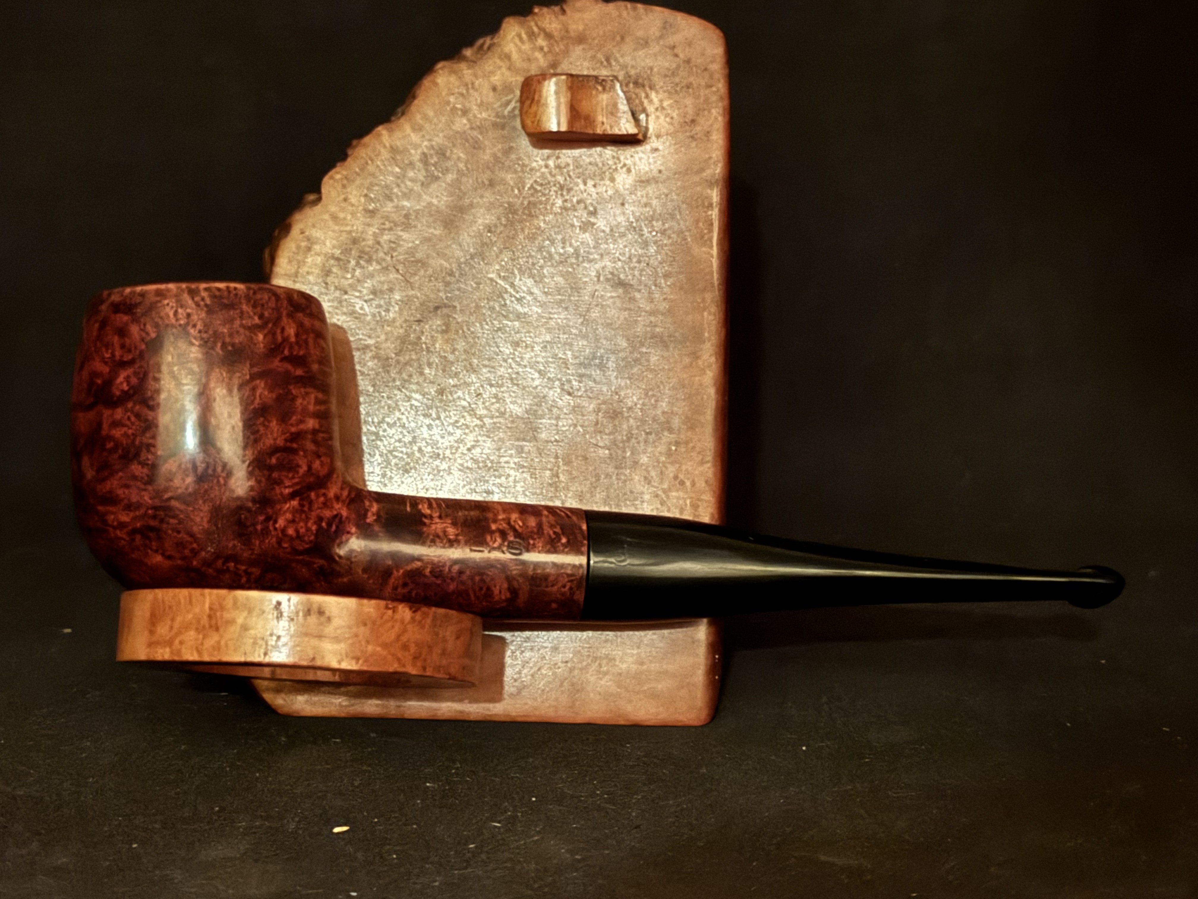 Atlas Made in Denmark Smooth Straight Apple Estate Pipe - Vulcanite Tapered Stem, 9mm Filter, Fishtail 3