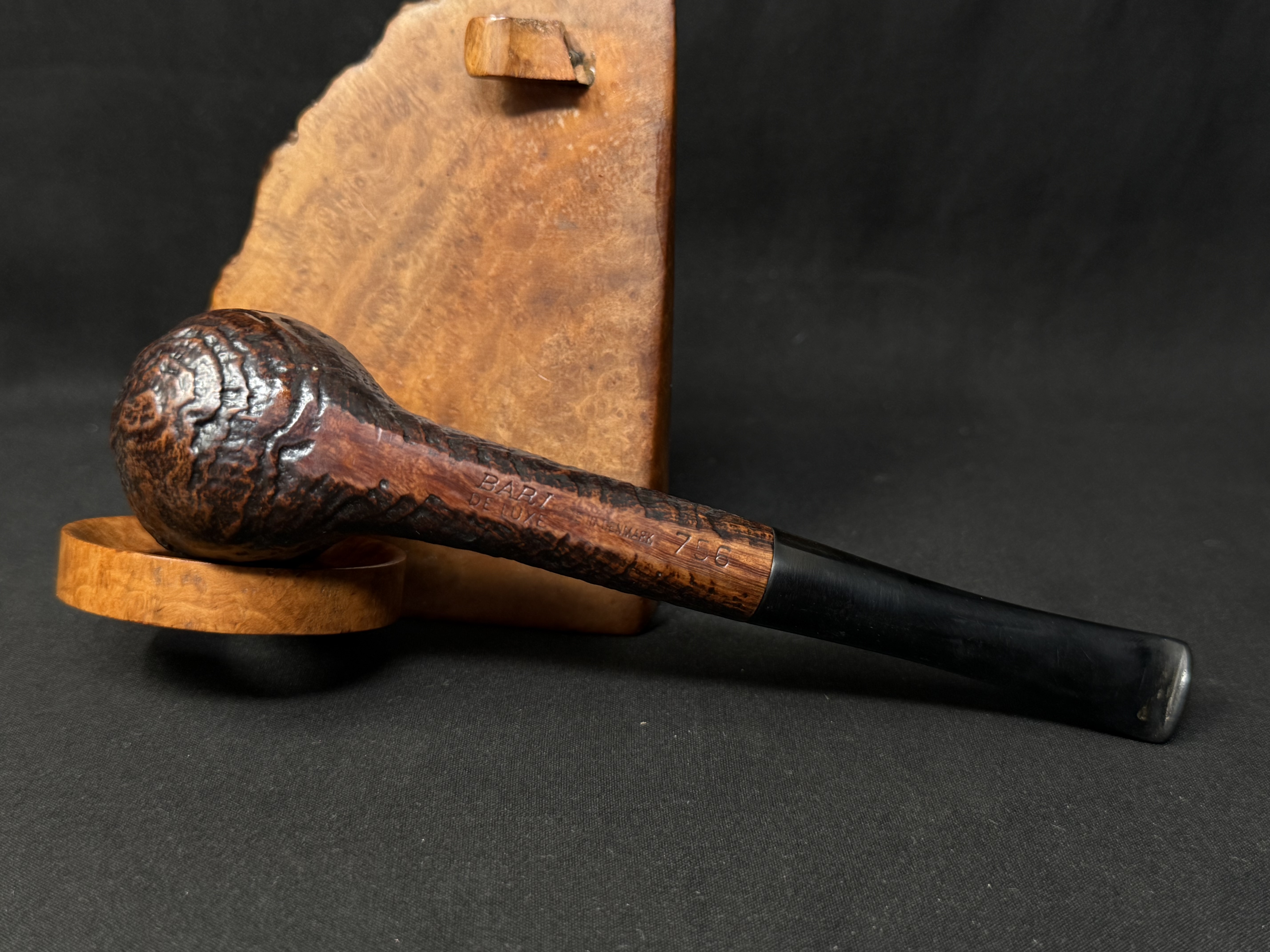 Bari Deluxe 756 Sandblasted Straight Billiard Estate Pipe Denmark 6
