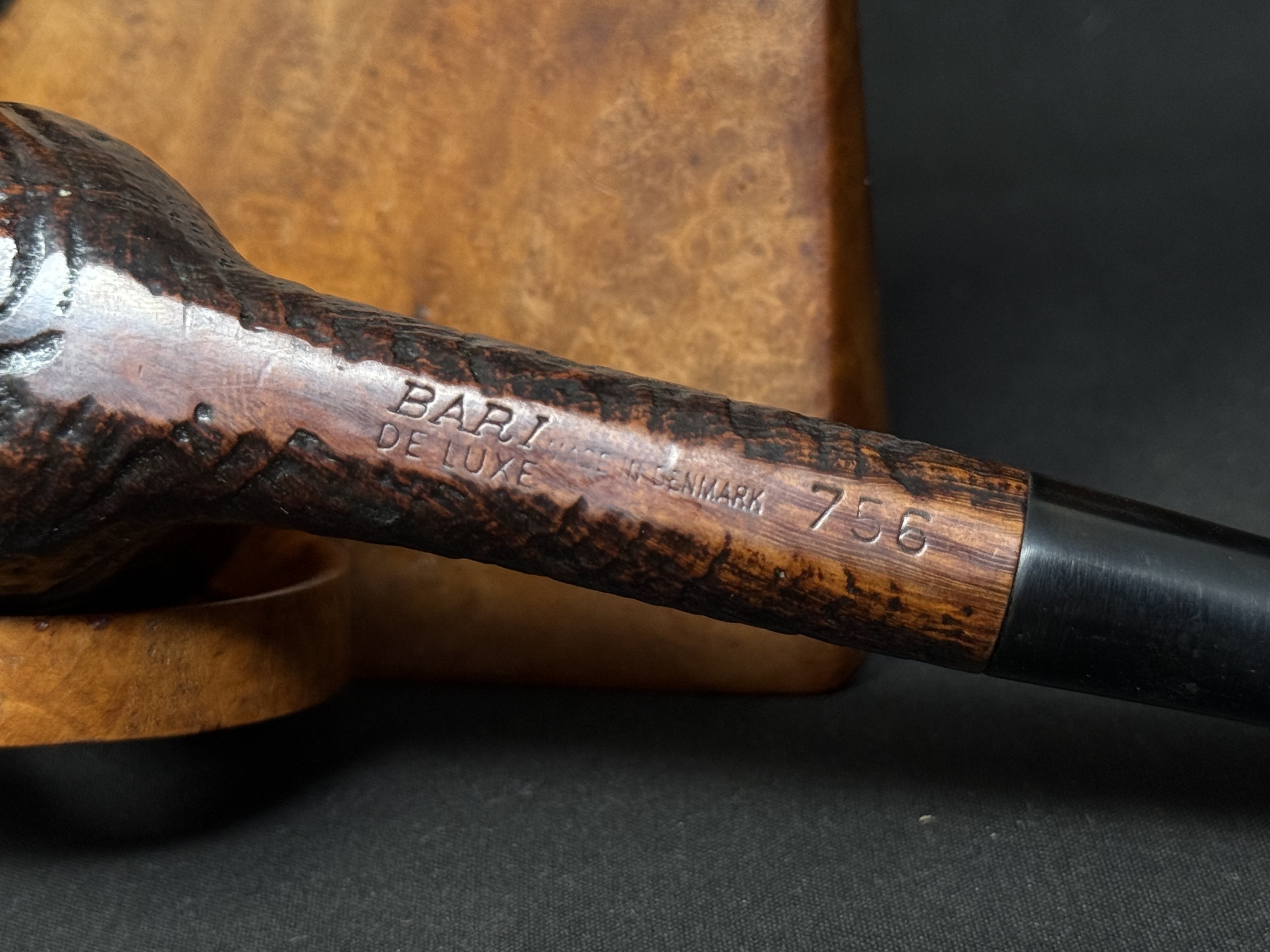 Bari Deluxe 756 Sandblasted Straight Billiard Estate Pipe Denmark 11