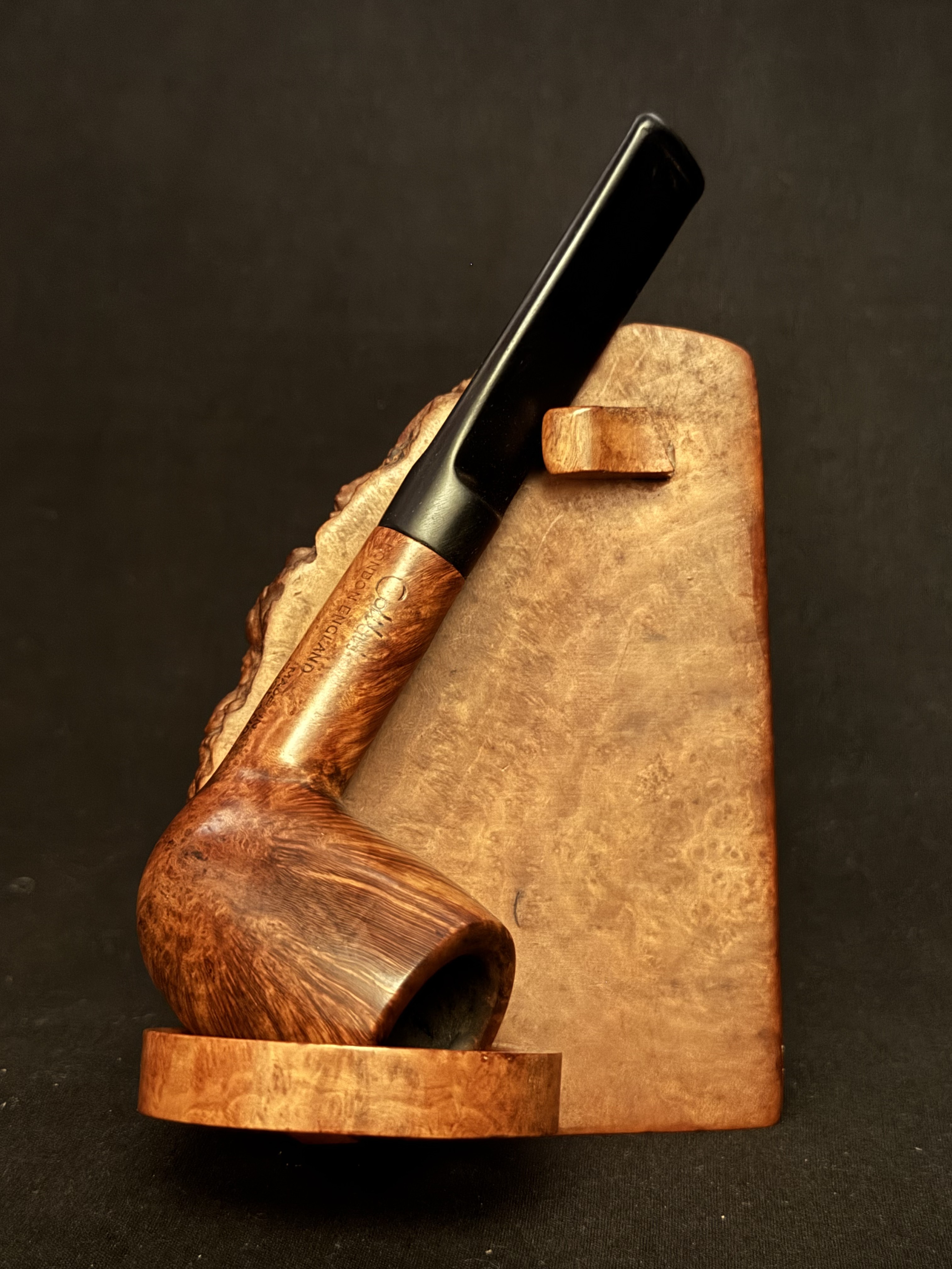 Barling England Smooth Straight Billiard Vulcanite Saddle Stem Estate Pipe 2