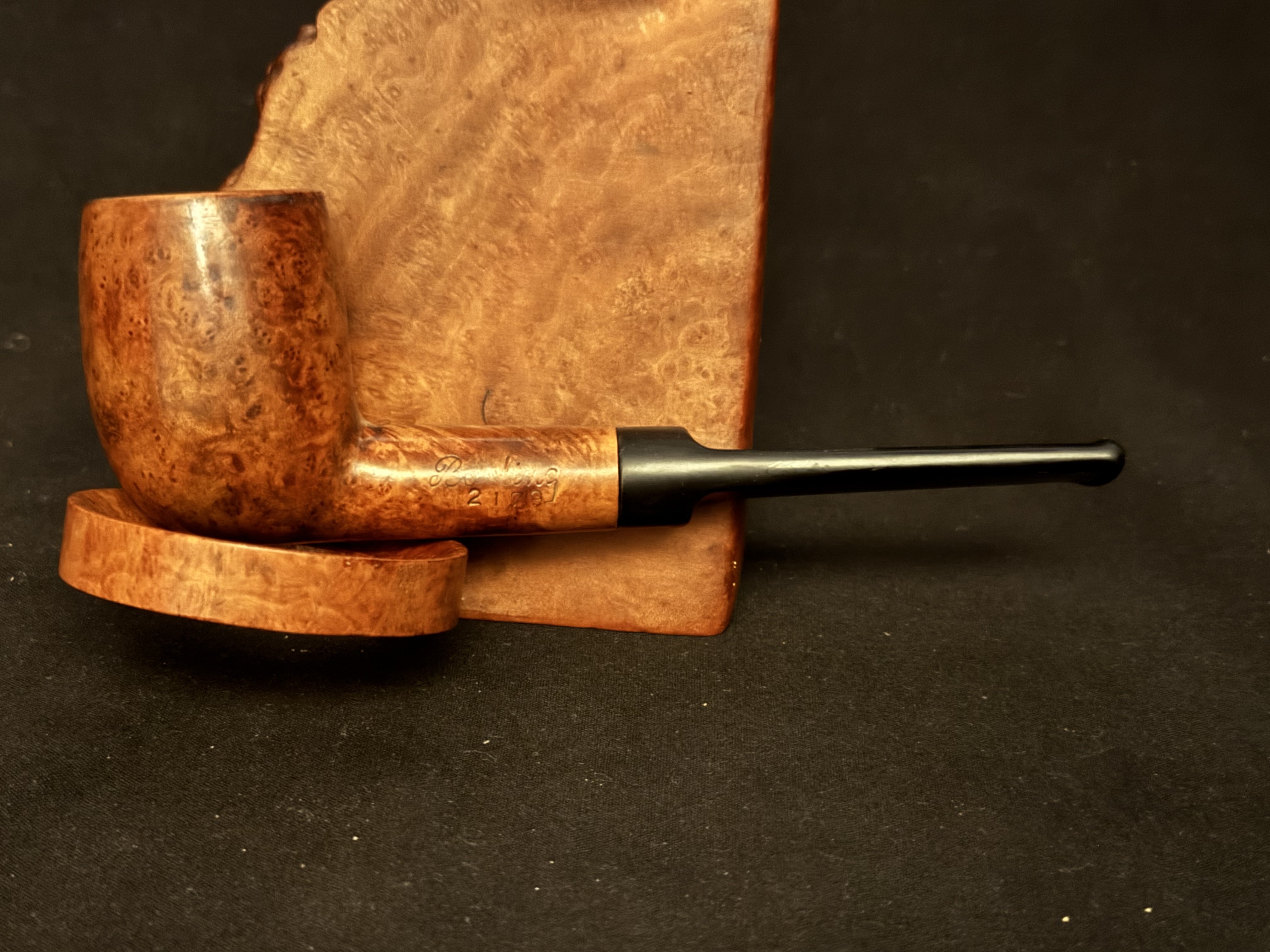 Barling England Smooth Straight Billiard Vulcanite Saddle Stem Estate Pipe 3