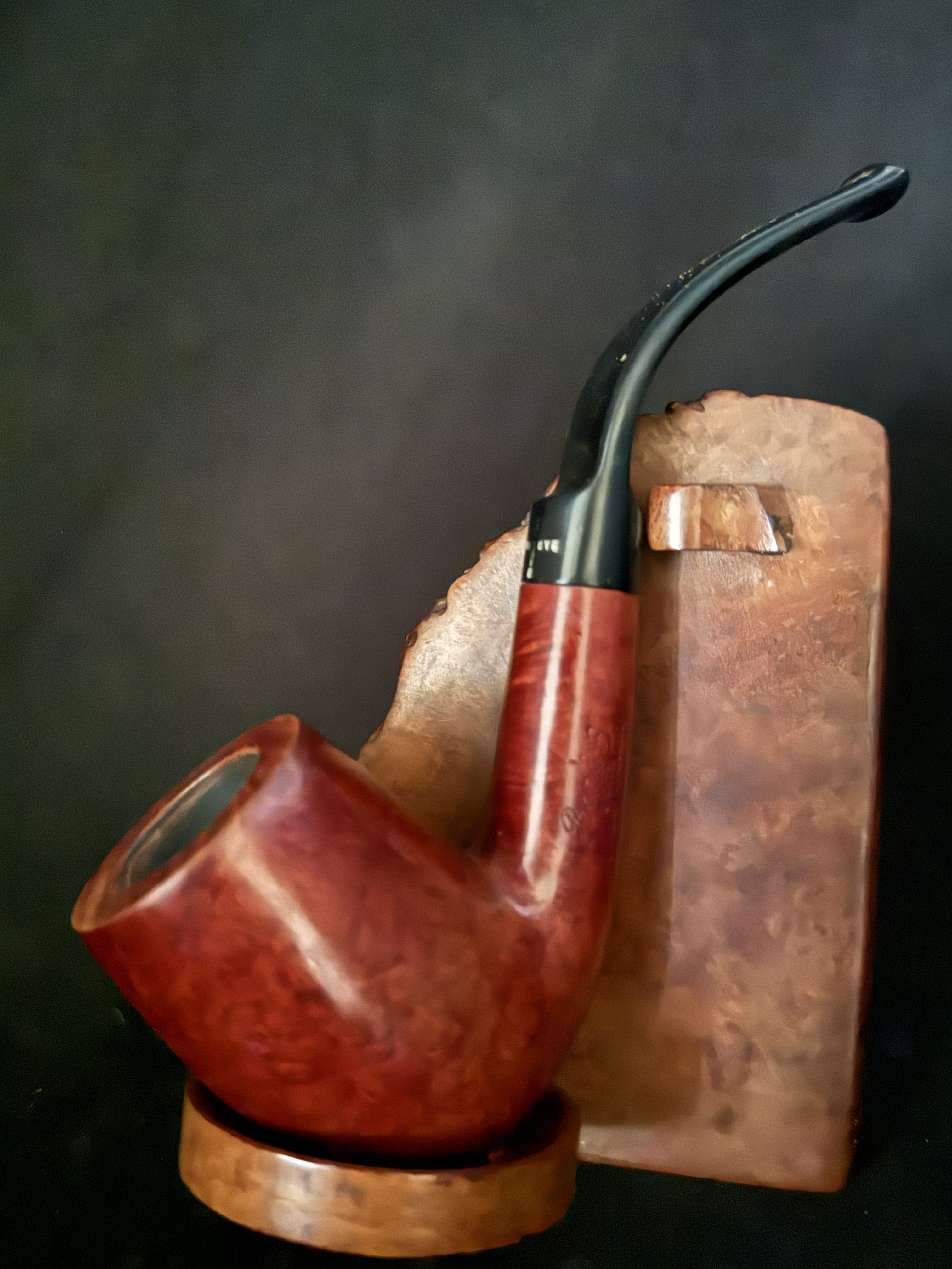 Barling T.V.F. 5639 London England Smooth Bent Billiard Estate Pipe, Saddle Stem