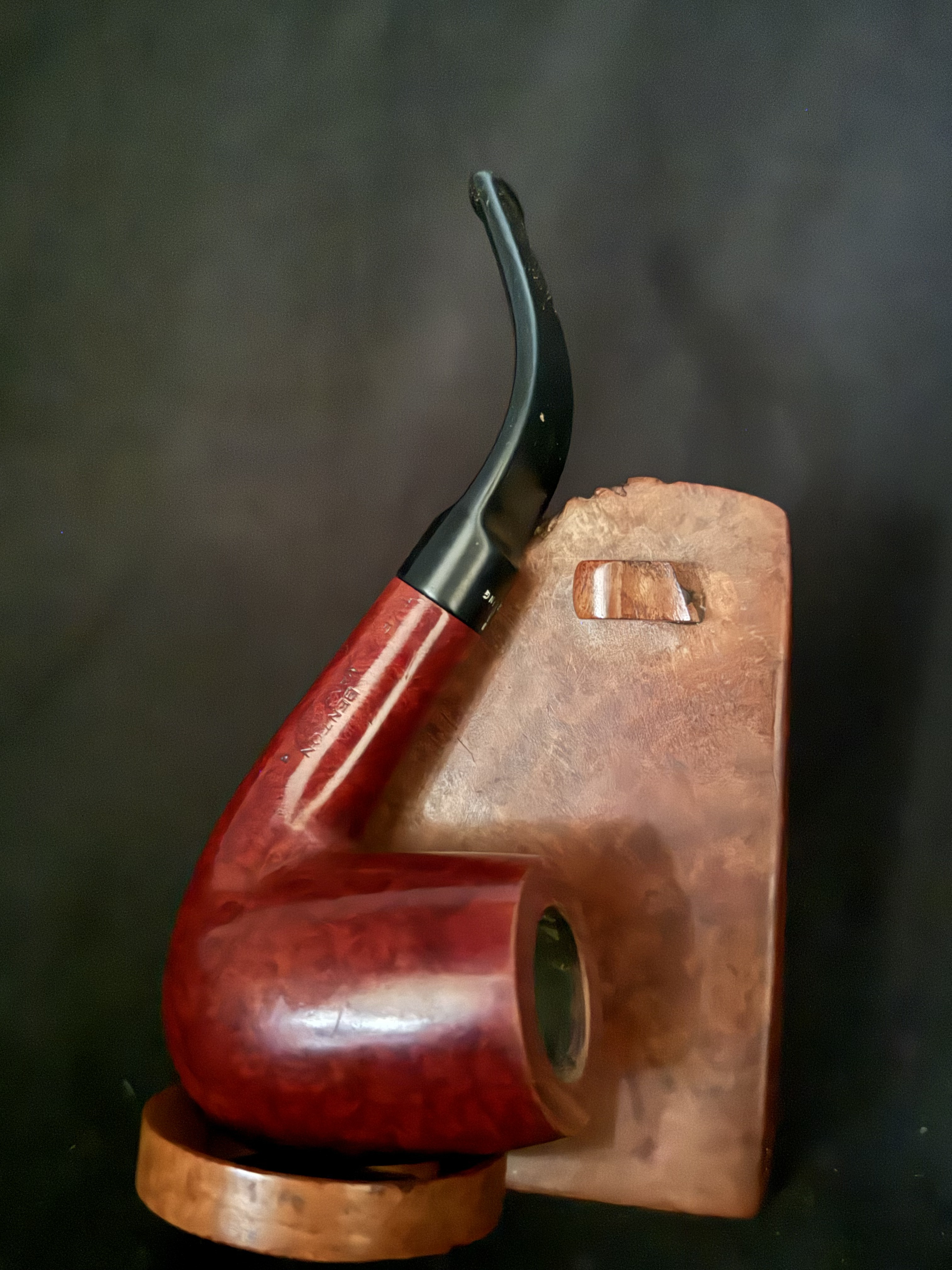 Barling T.V.F. 5639 London England Smooth Bent Billiard Estate Pipe, Saddle Stem 2