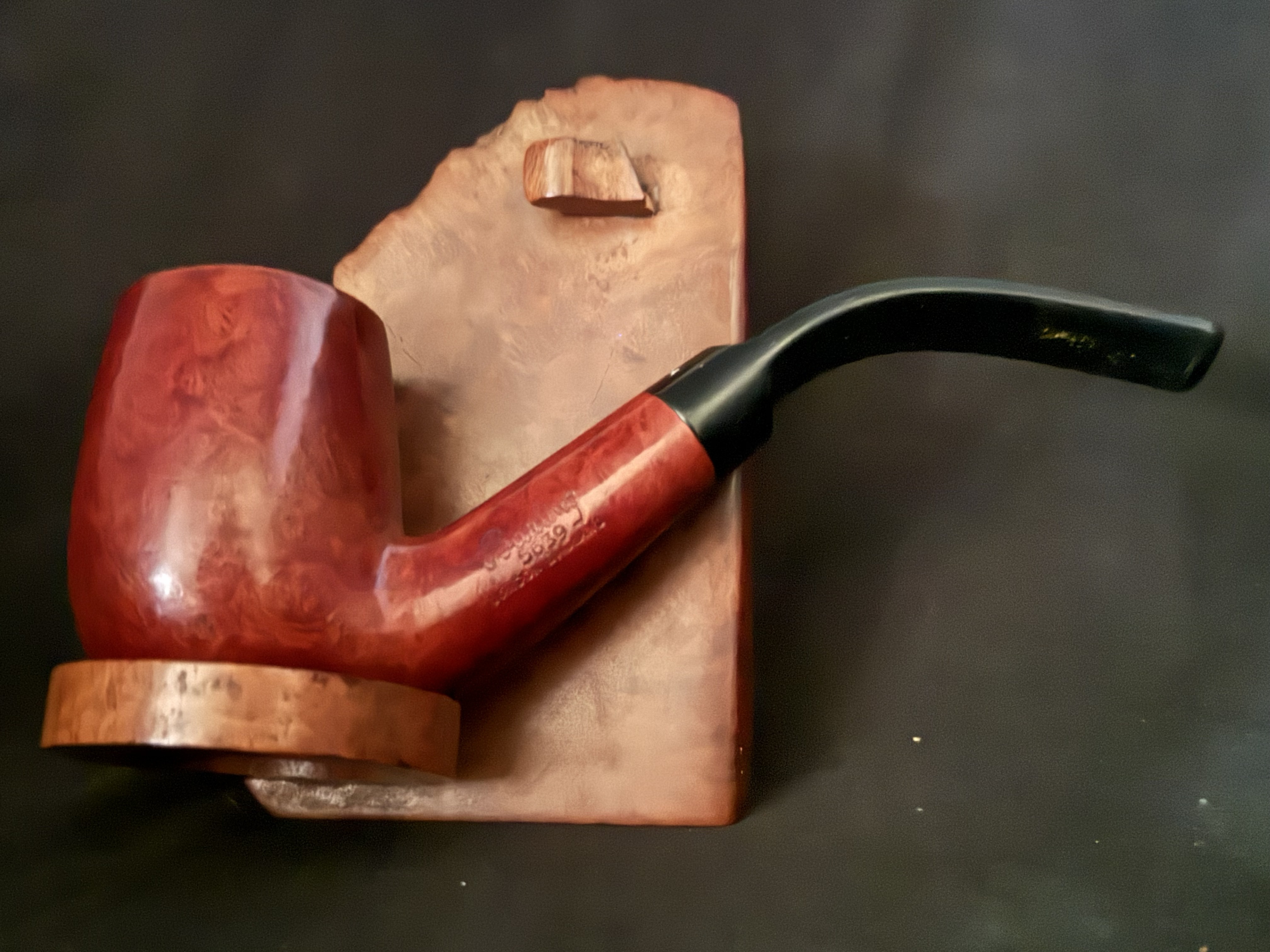 Barling T.V.F. 5639 London England Smooth Bent Billiard Estate Pipe, Saddle Stem 3