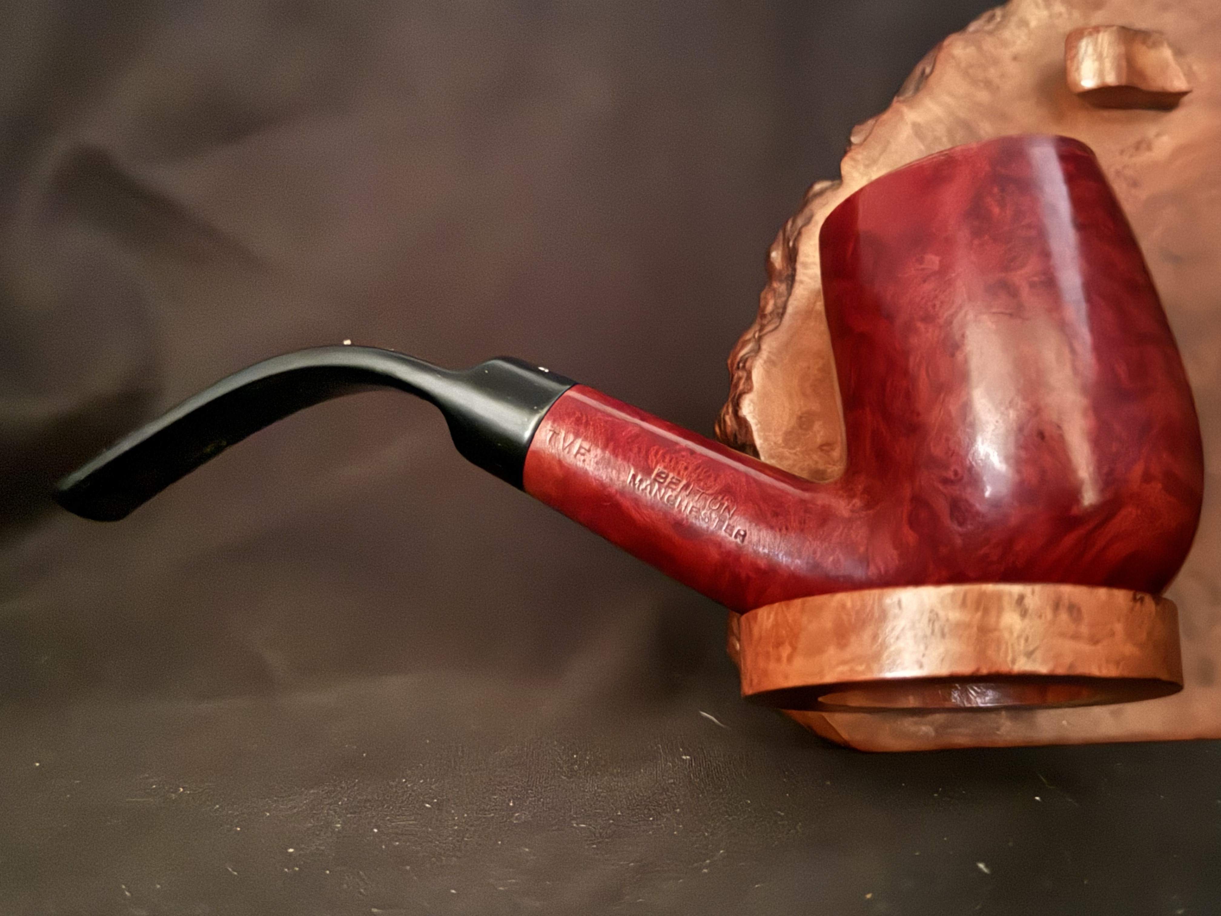 Barling T.V.F. 5639 London England Smooth Bent Billiard Estate Pipe, Saddle Stem 4