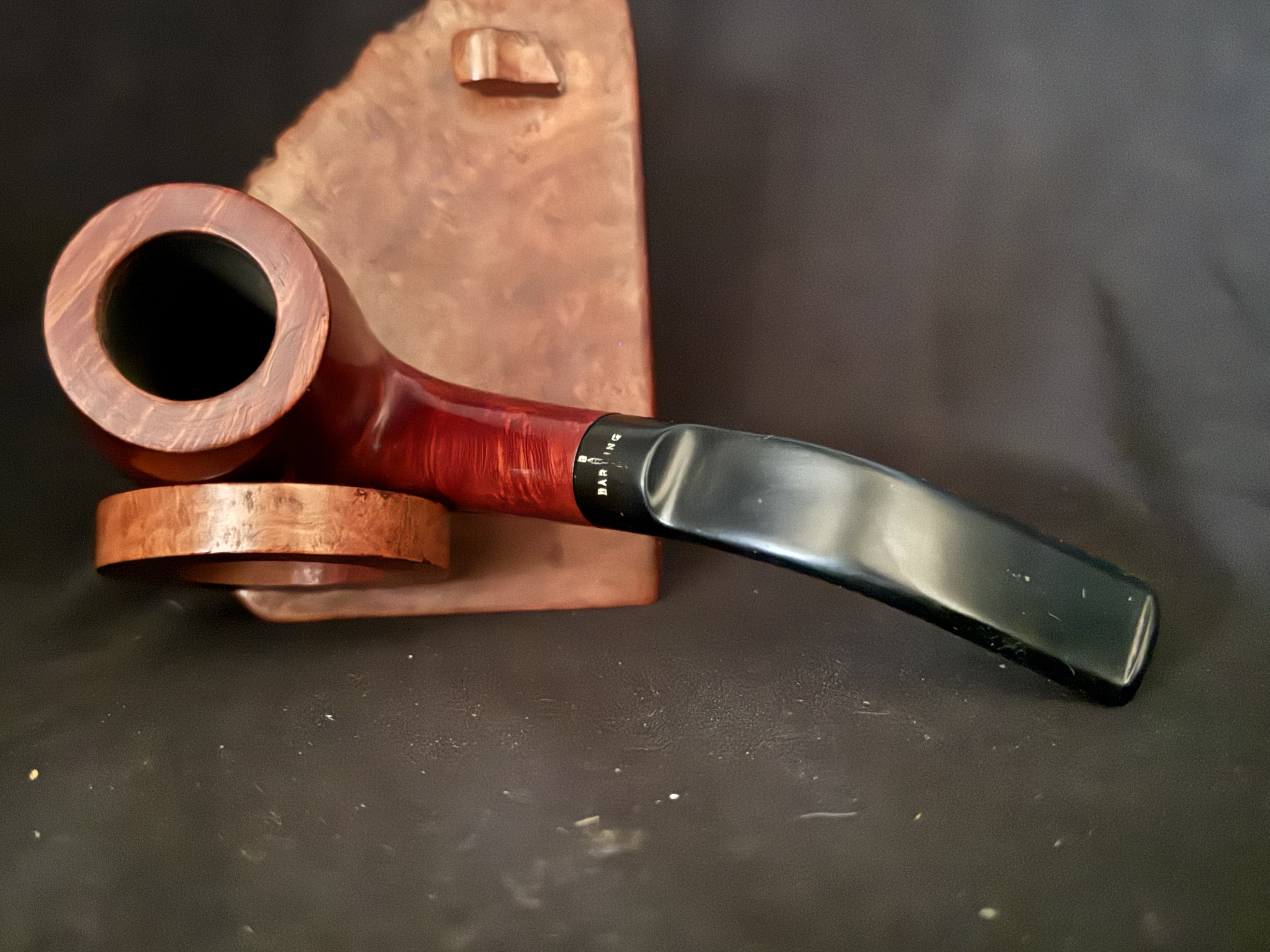 Barling T.V.F. 5639 London England Smooth Bent Billiard Estate Pipe, Saddle Stem 5