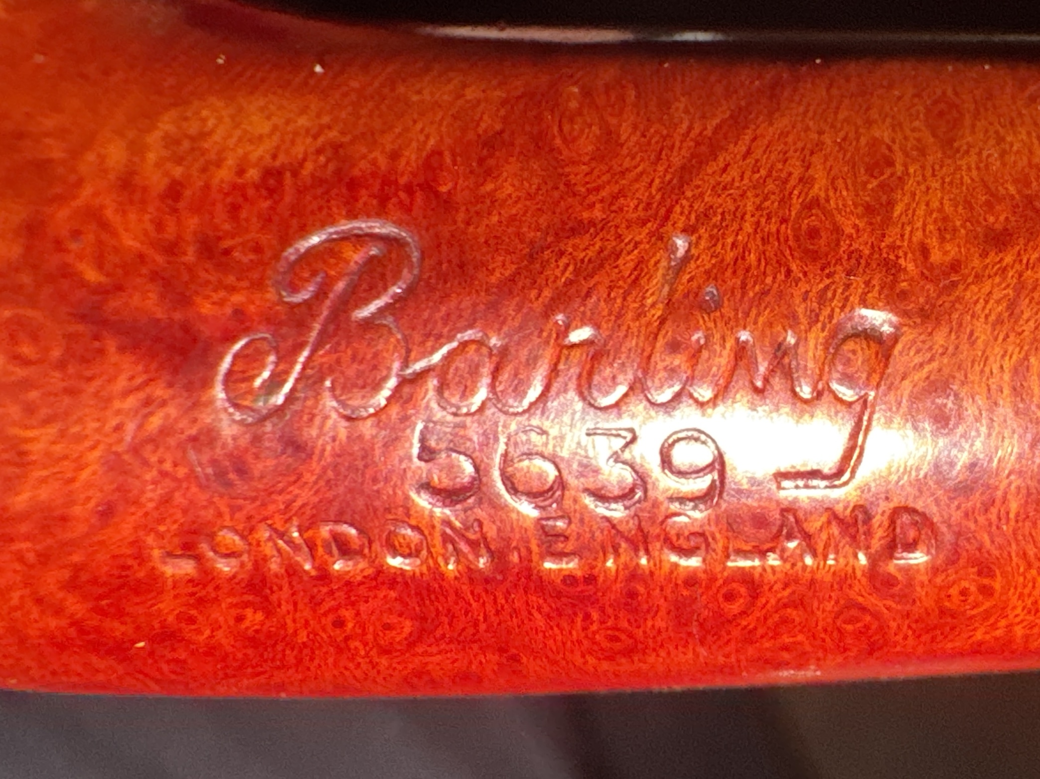 Barling T.V.F. 5639 London England Smooth Bent Billiard Estate Pipe, Saddle Stem 11