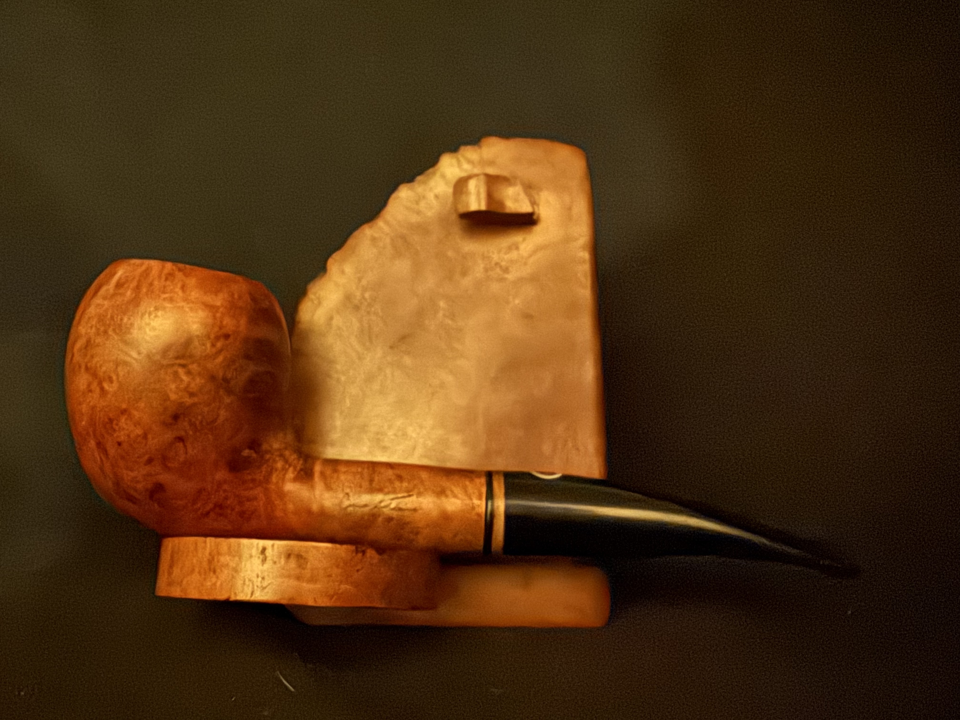 Barontini De Luxe Smooth Estate Pipe with Vulcanite Tapered Stem, Fishtail Bit and 9mm Filter 4