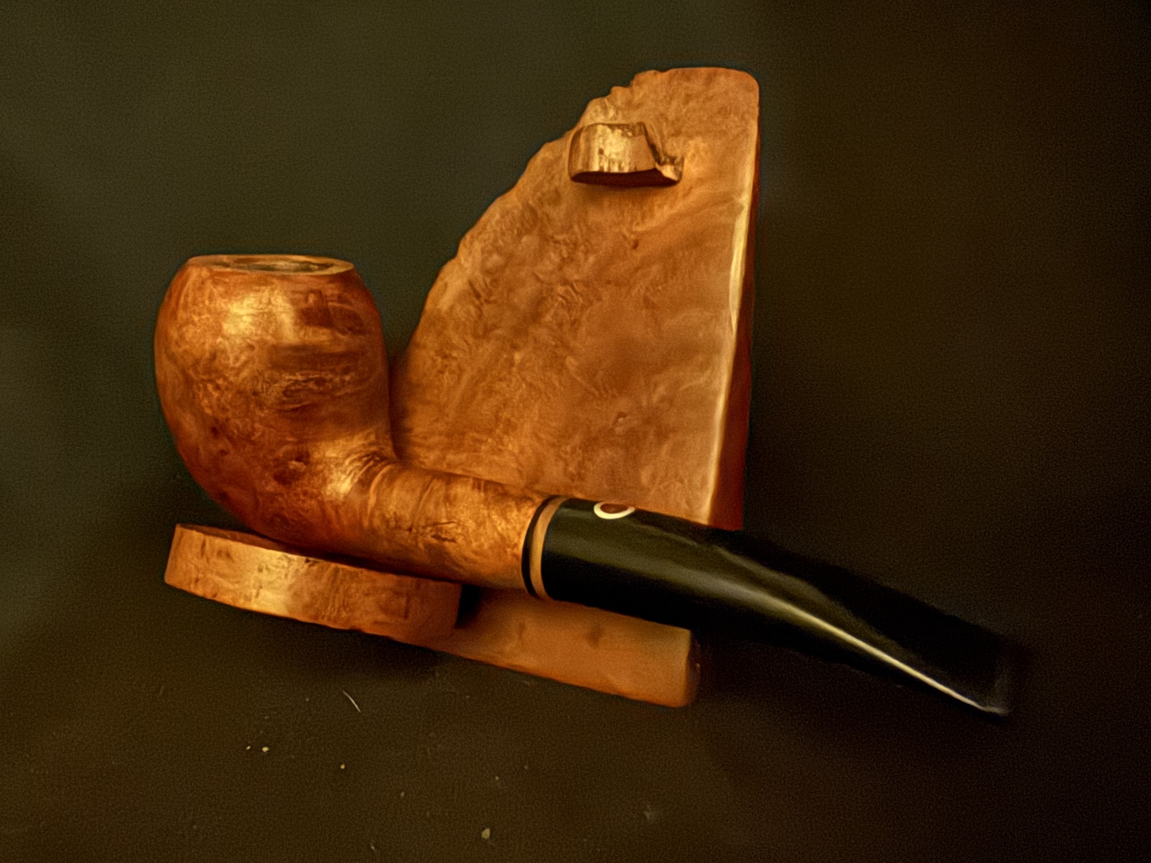 Barontini De Luxe Smooth Estate Pipe with Vulcanite Tapered Stem, Fishtail Bit and 9mm Filter 9