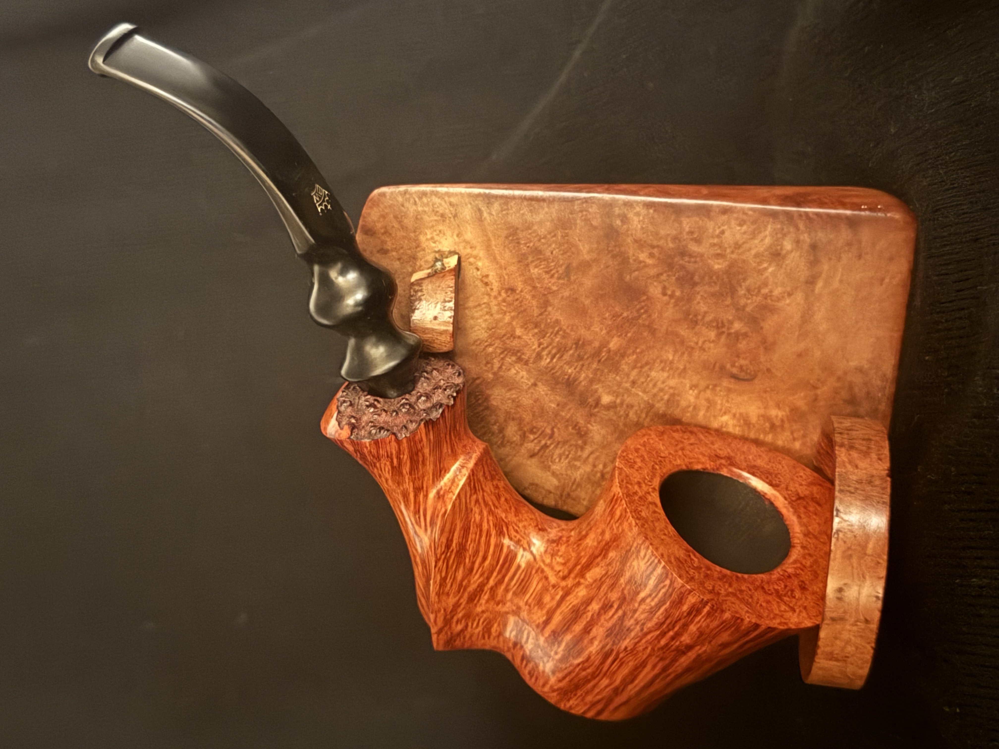 Ben Wade Hand Made Denmark Large Dublin Sitter Vulcanite Saddle Mortise Estate Pipe 2