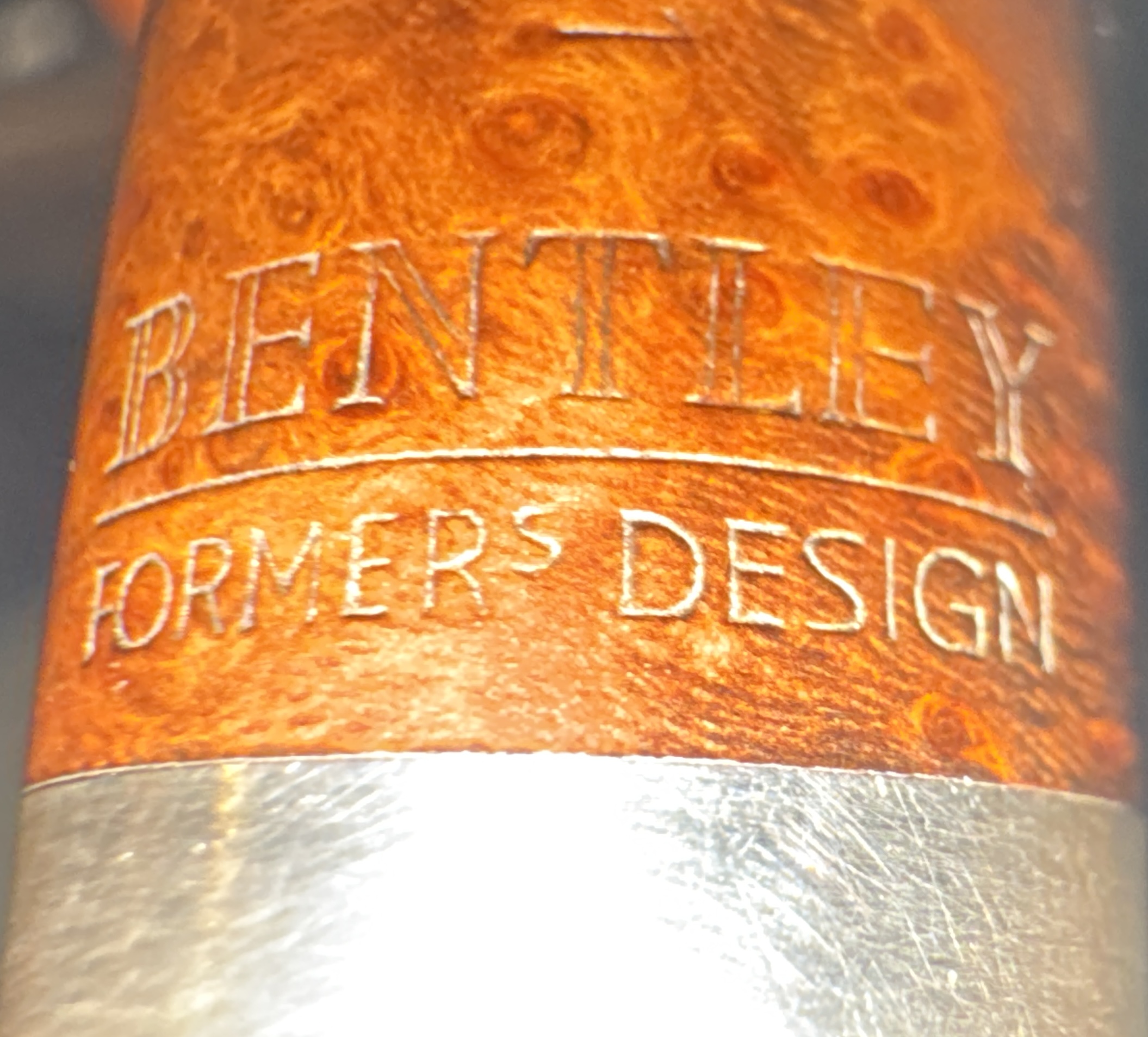 Bentley Former's Design 1-9.111 Slightly Bent Apple Estate Pipe, Sterling Silver Army Mount, 9mm Filter 23