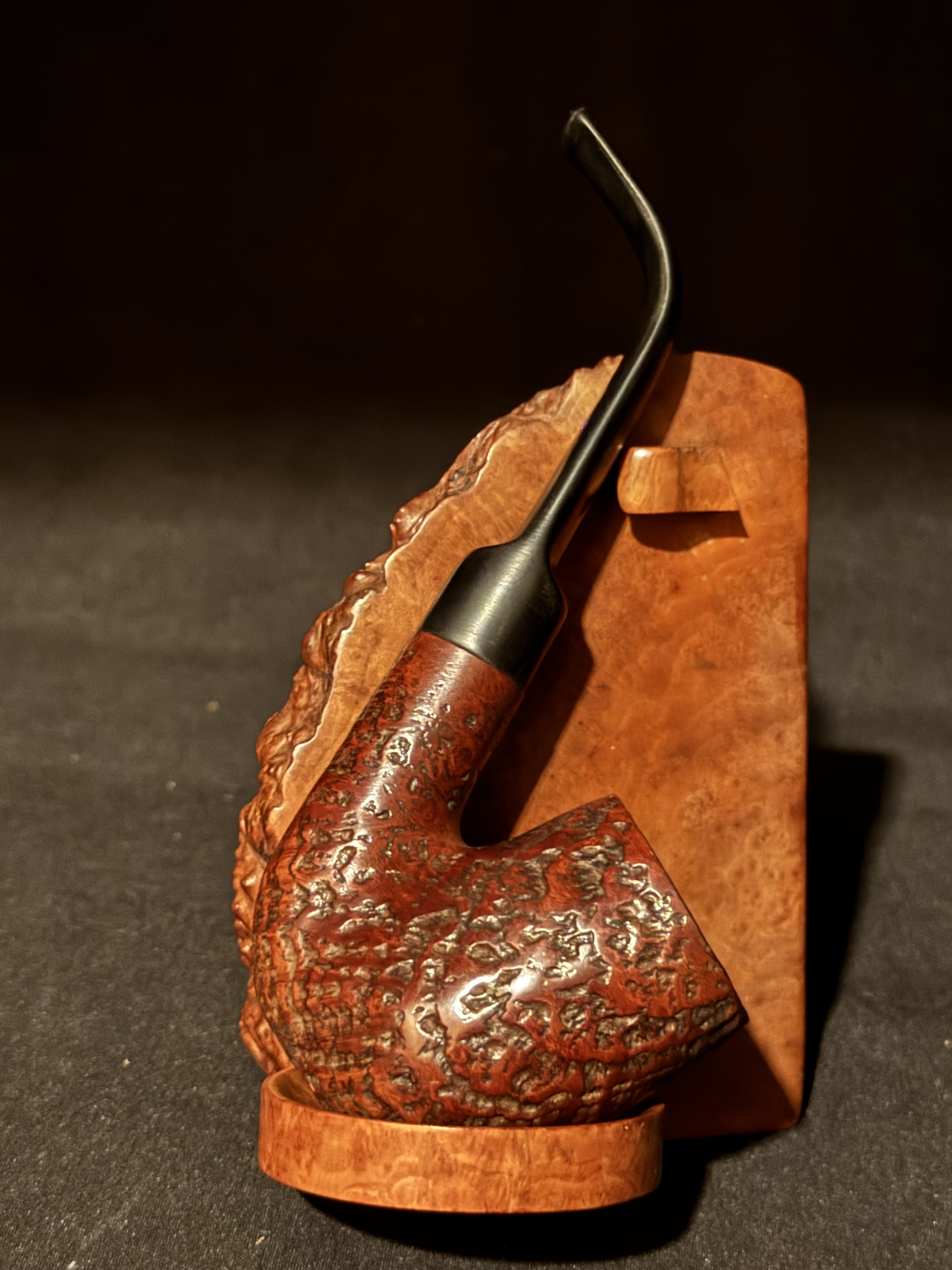Big Ben Ecorce 5443 E Full Bent Sandblast Billiard Vulcanite Estate Pipe 2