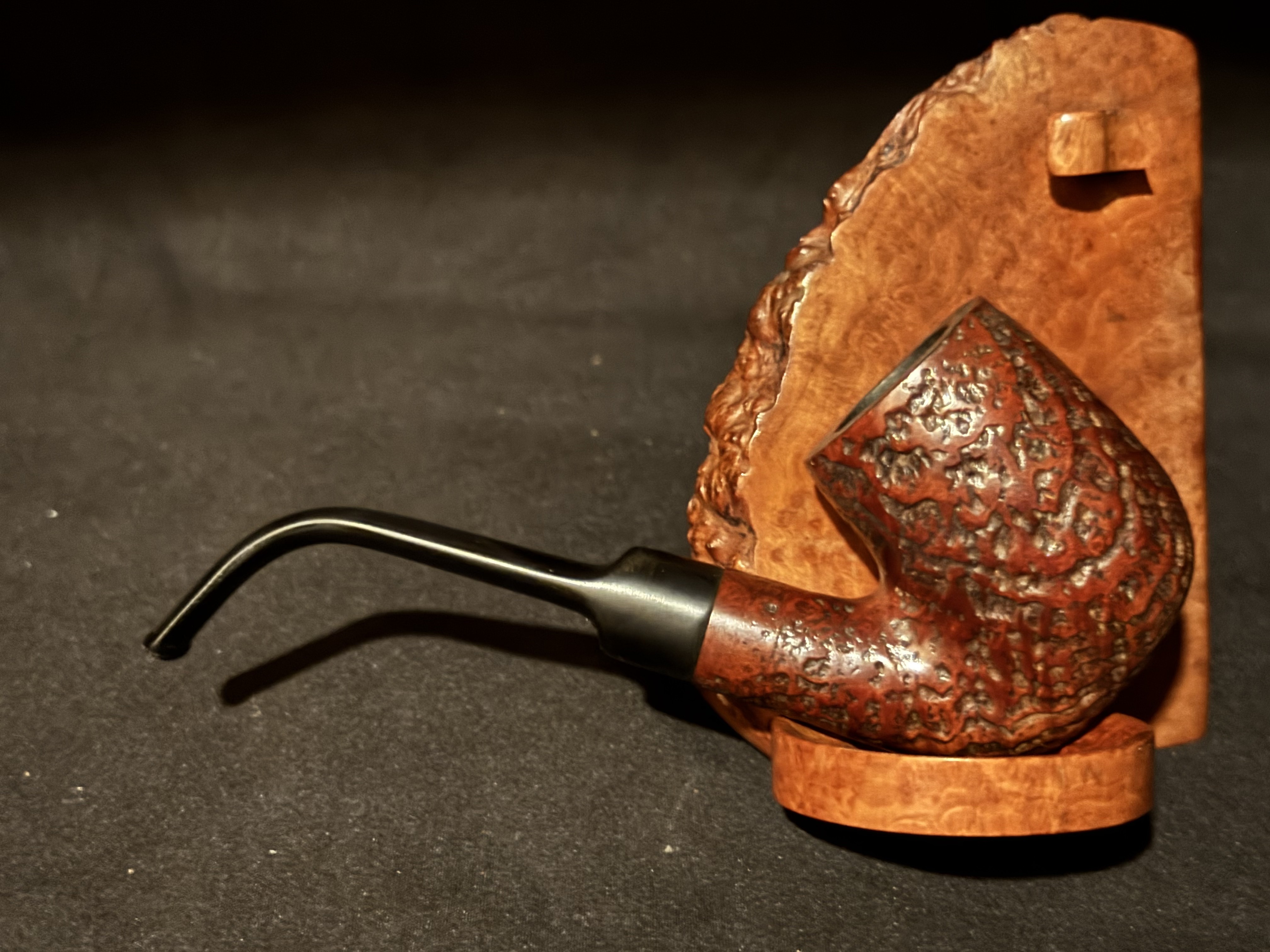 Big Ben Ecorce 5443 E Full Bent Sandblast Billiard Vulcanite Estate Pipe 4
