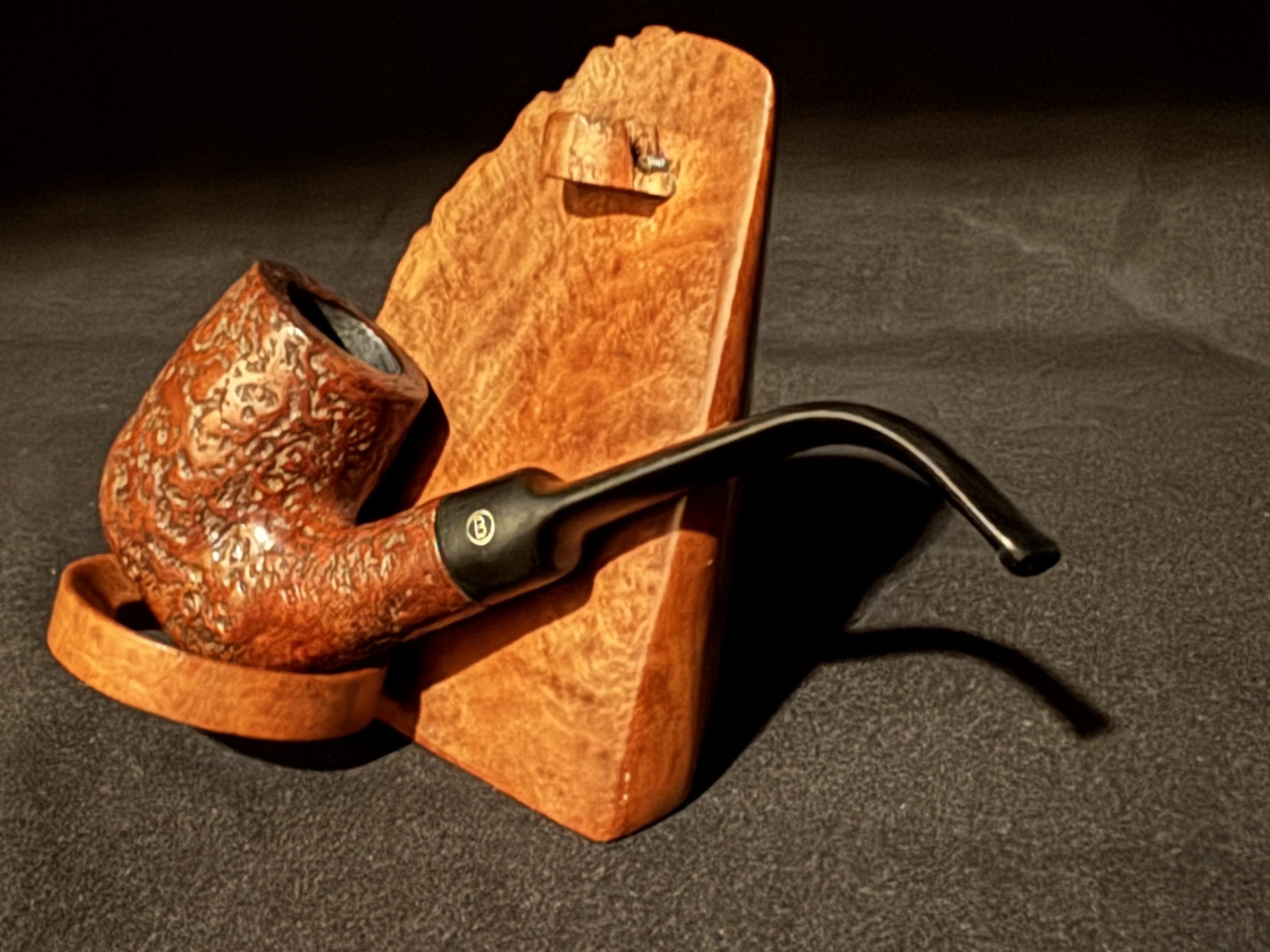 Big Ben Ecorce 5443 E Full Bent Sandblast Billiard Vulcanite Estate Pipe 8
