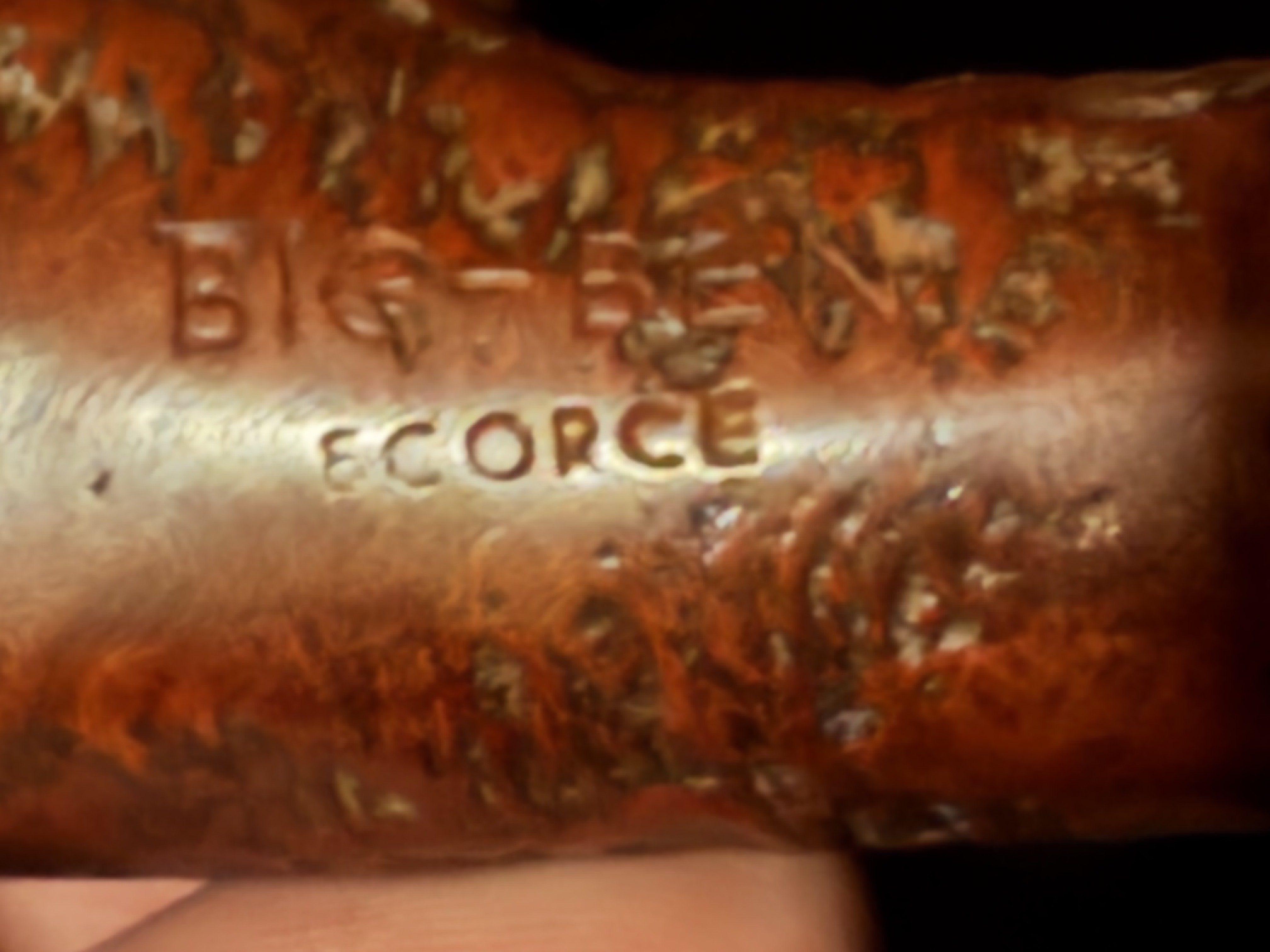 Big Ben Ecorce 5443 E Full Bent Sandblast Billiard Vulcanite Estate Pipe 12