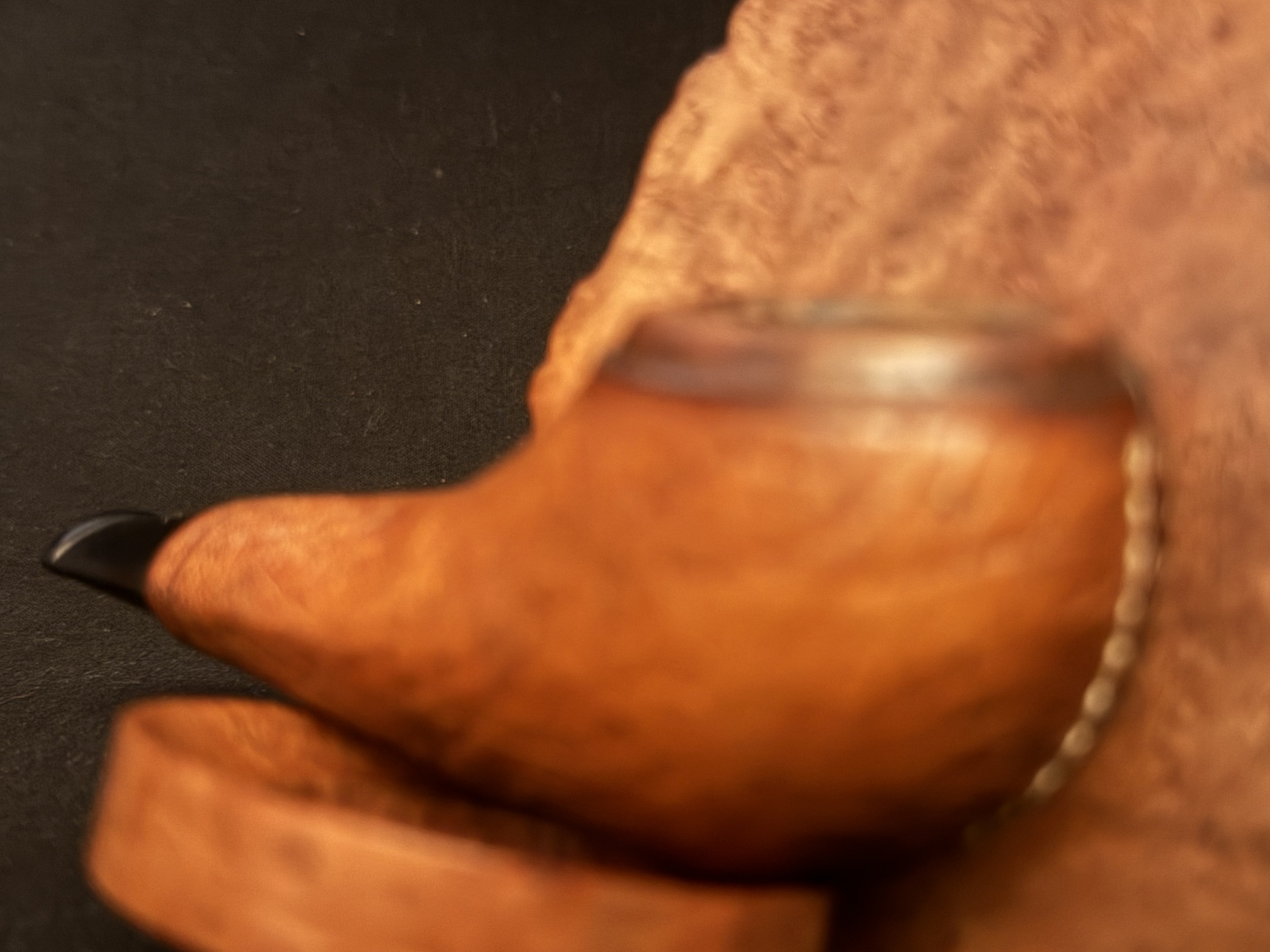 Big Ben Fishtail Bent Pipe with Tan Leather Cladding, Vulcanite Stem, Estate 7