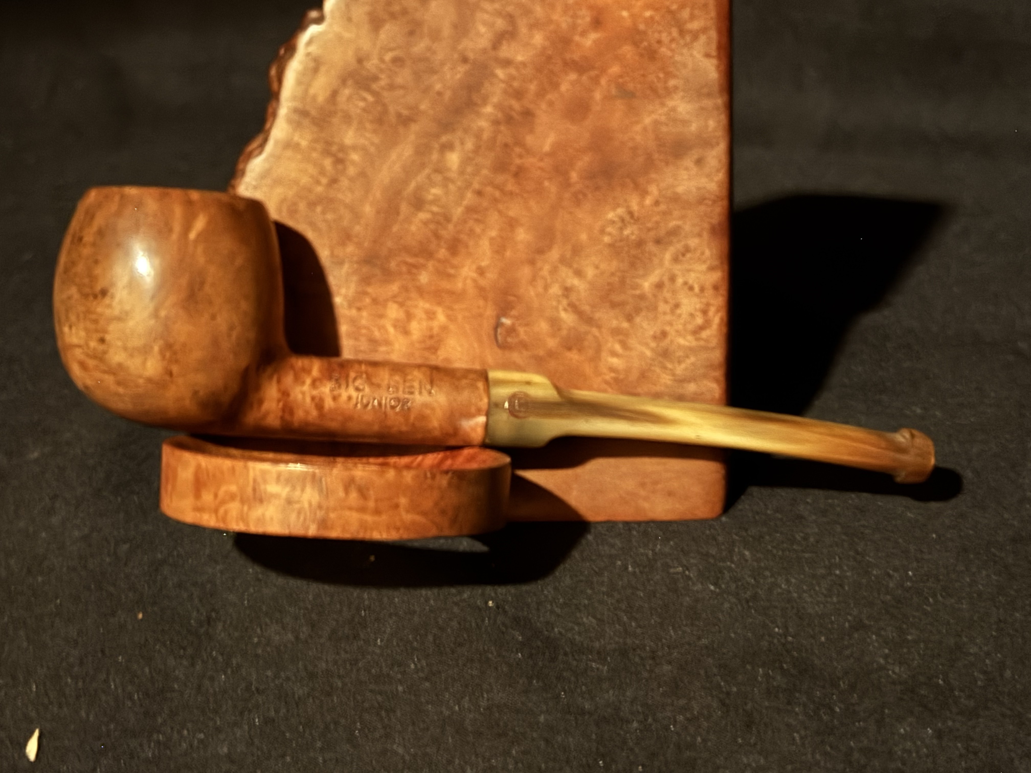 Big Ben Junior 120 Mini Smooth Straight Apple Bakelite Amber Stem Estate Pipe 3