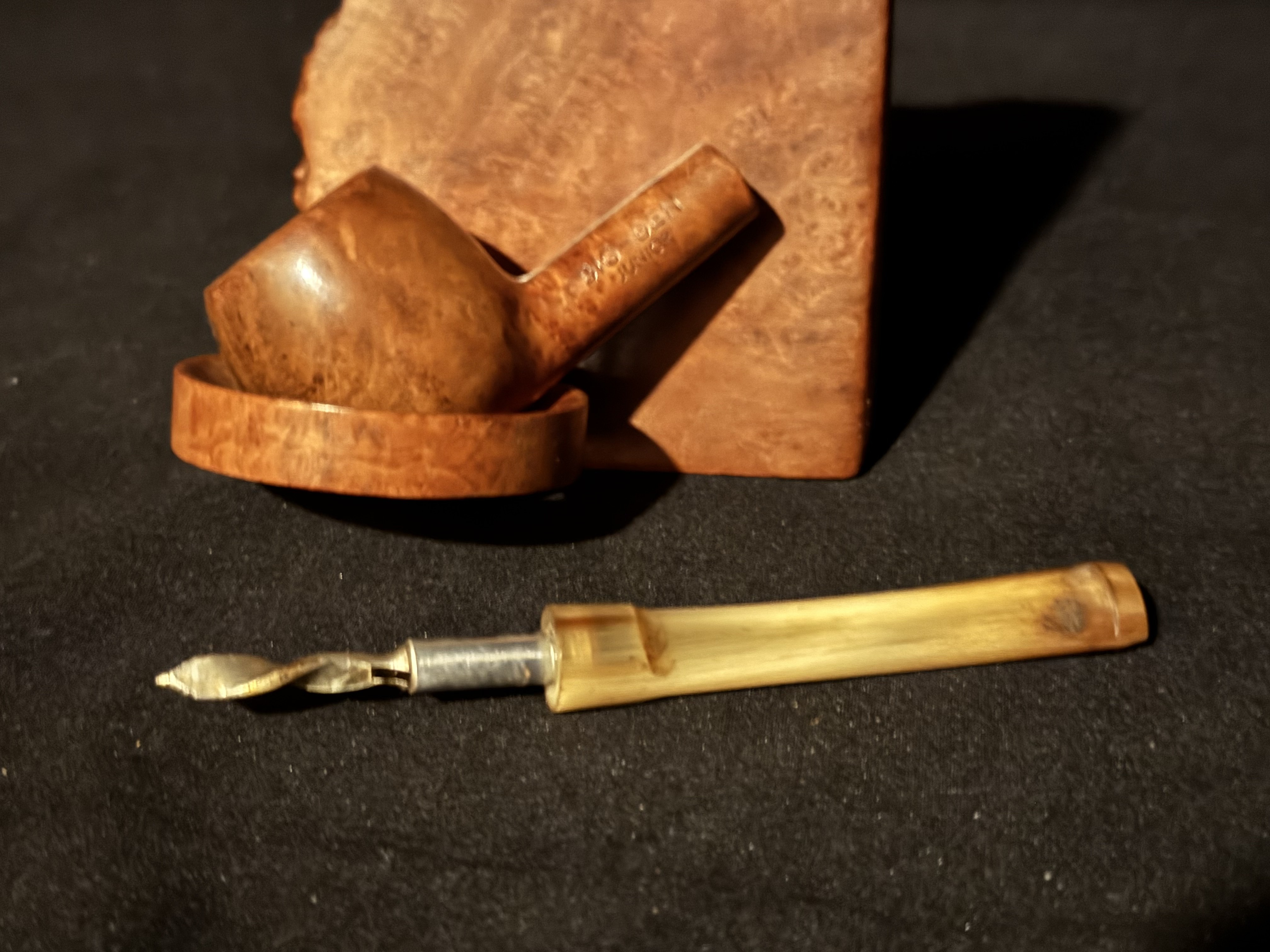 Big Ben Junior 120 Mini Smooth Straight Apple Bakelite Amber Stem Estate Pipe 7
