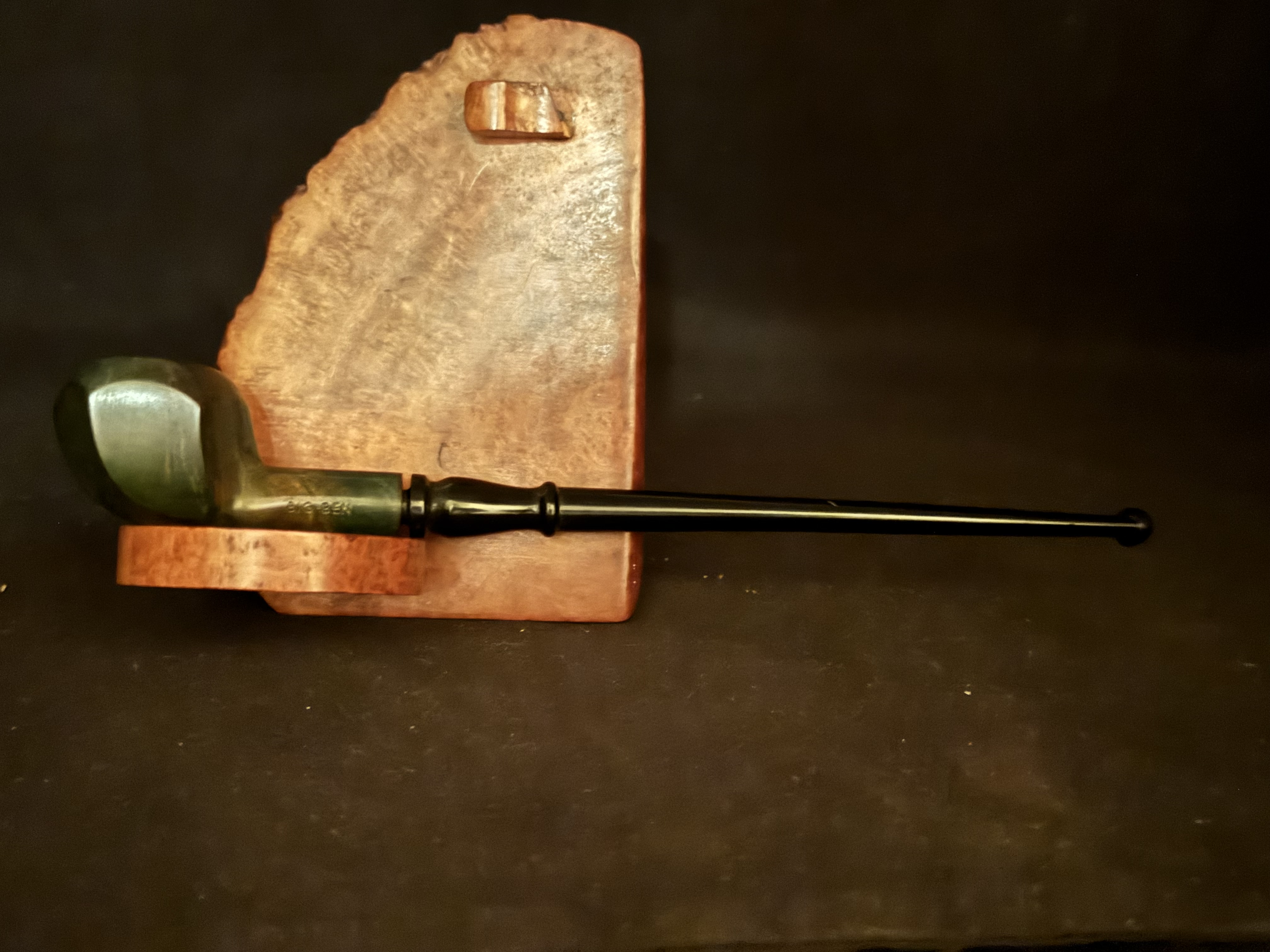 Big Ben Made in Holland Mini Churchwarden Smooth Green Vulcanite Fishtail Estate Pipe 3