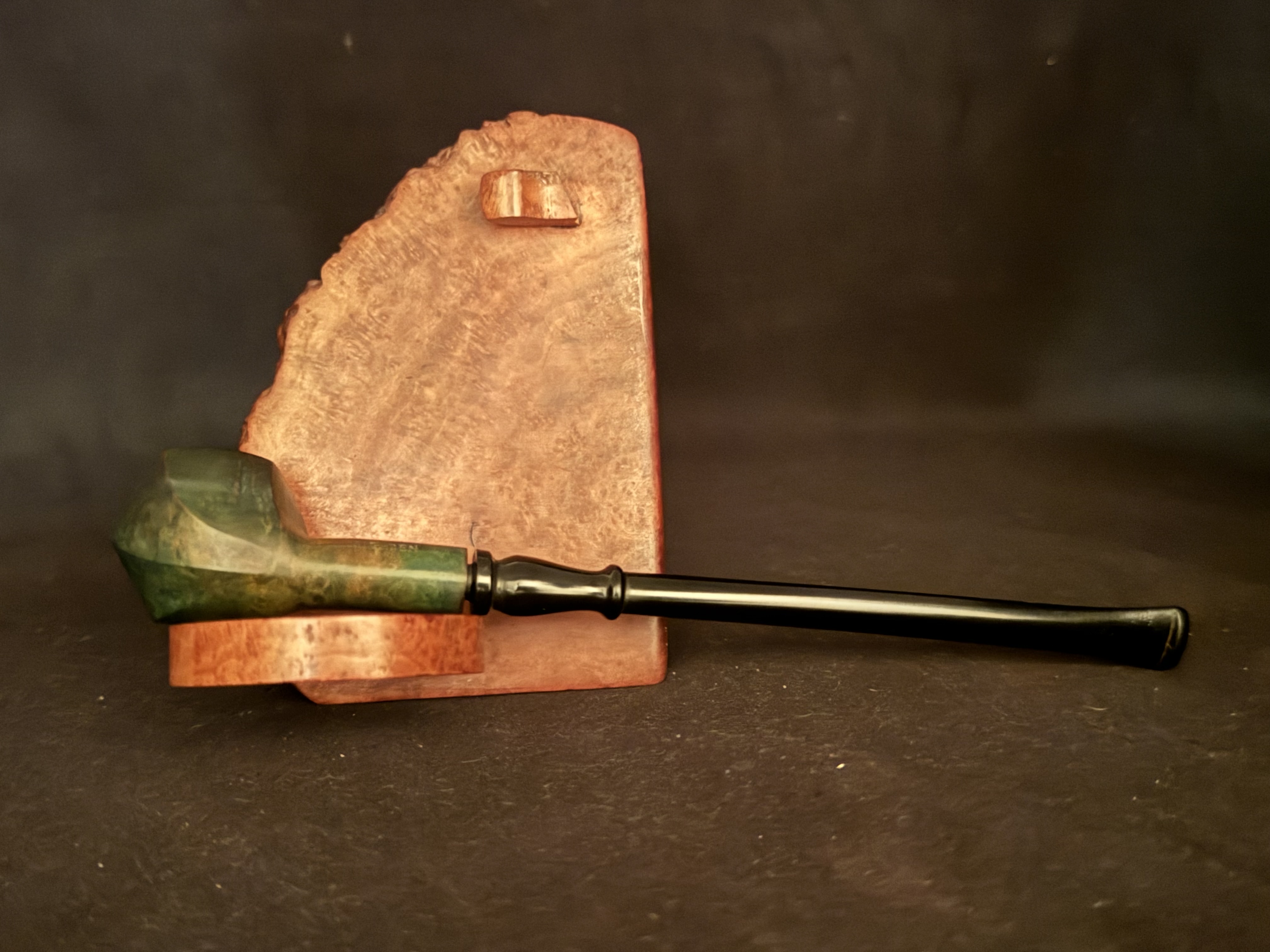 Big Ben Made in Holland Mini Churchwarden Smooth Green Vulcanite Fishtail Estate Pipe 4