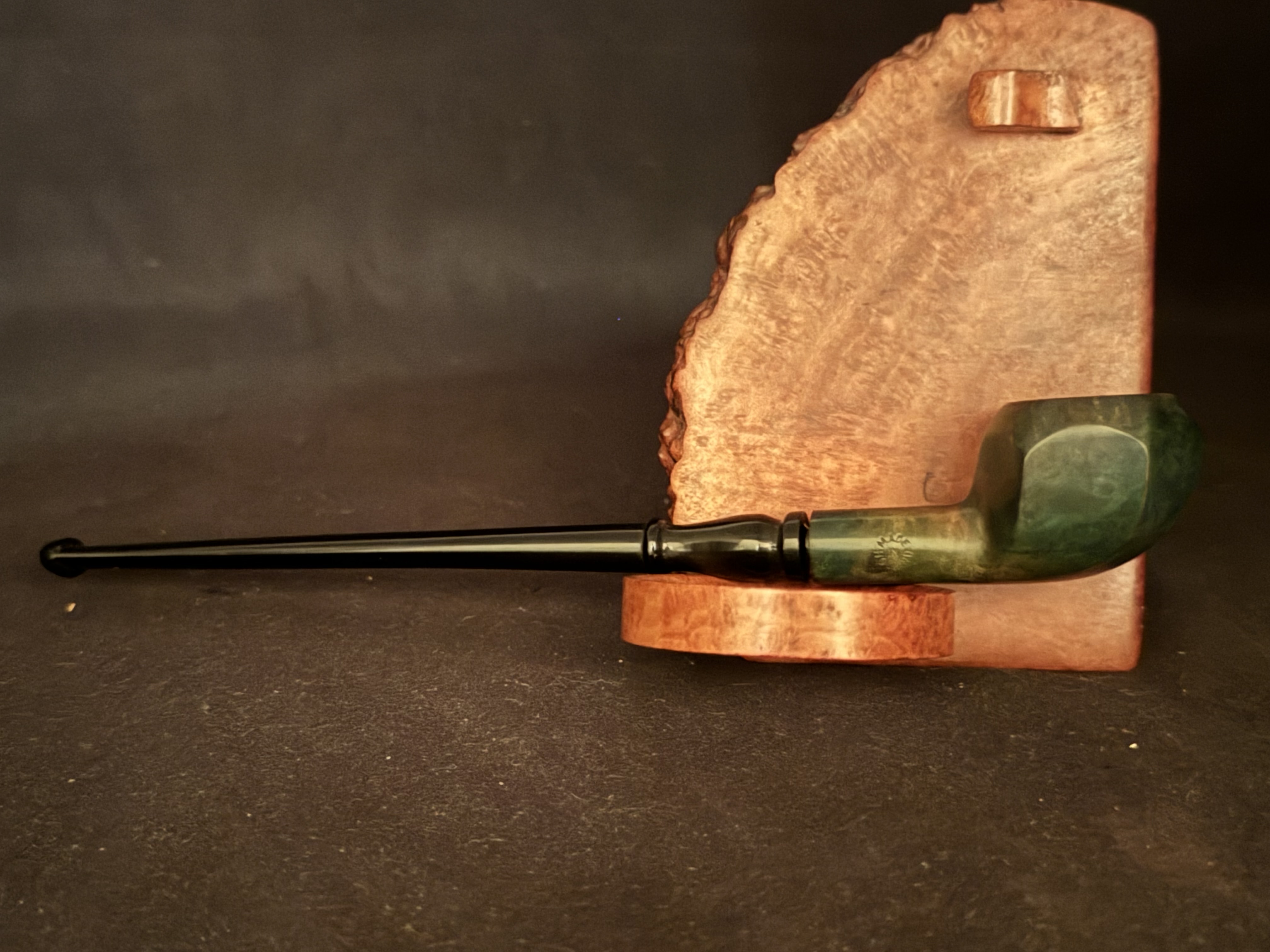 Big Ben Made in Holland Mini Churchwarden Smooth Green Vulcanite Fishtail Estate Pipe 6