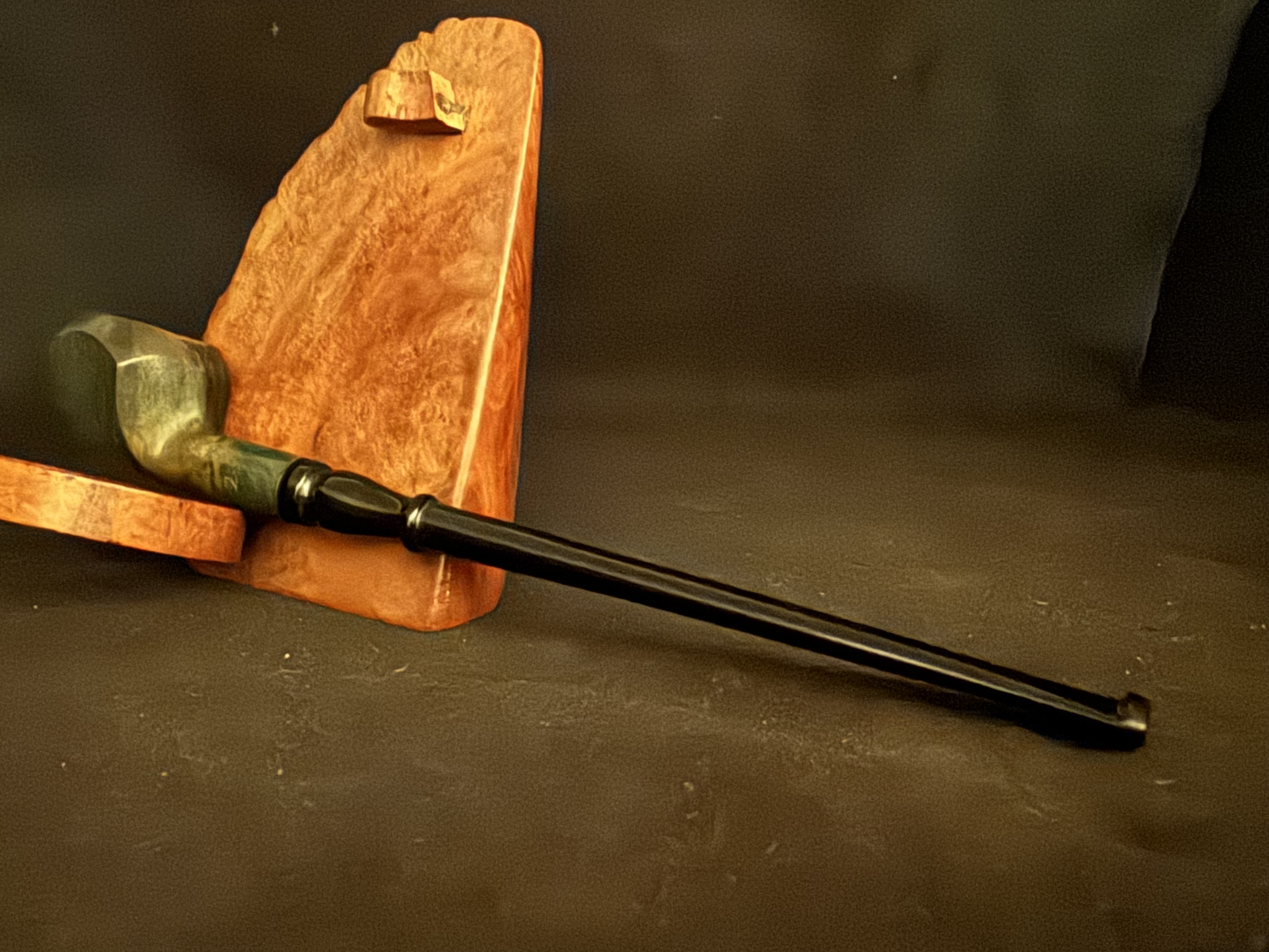 Big Ben Made in Holland Mini Churchwarden Smooth Green Vulcanite Fishtail Estate Pipe 7