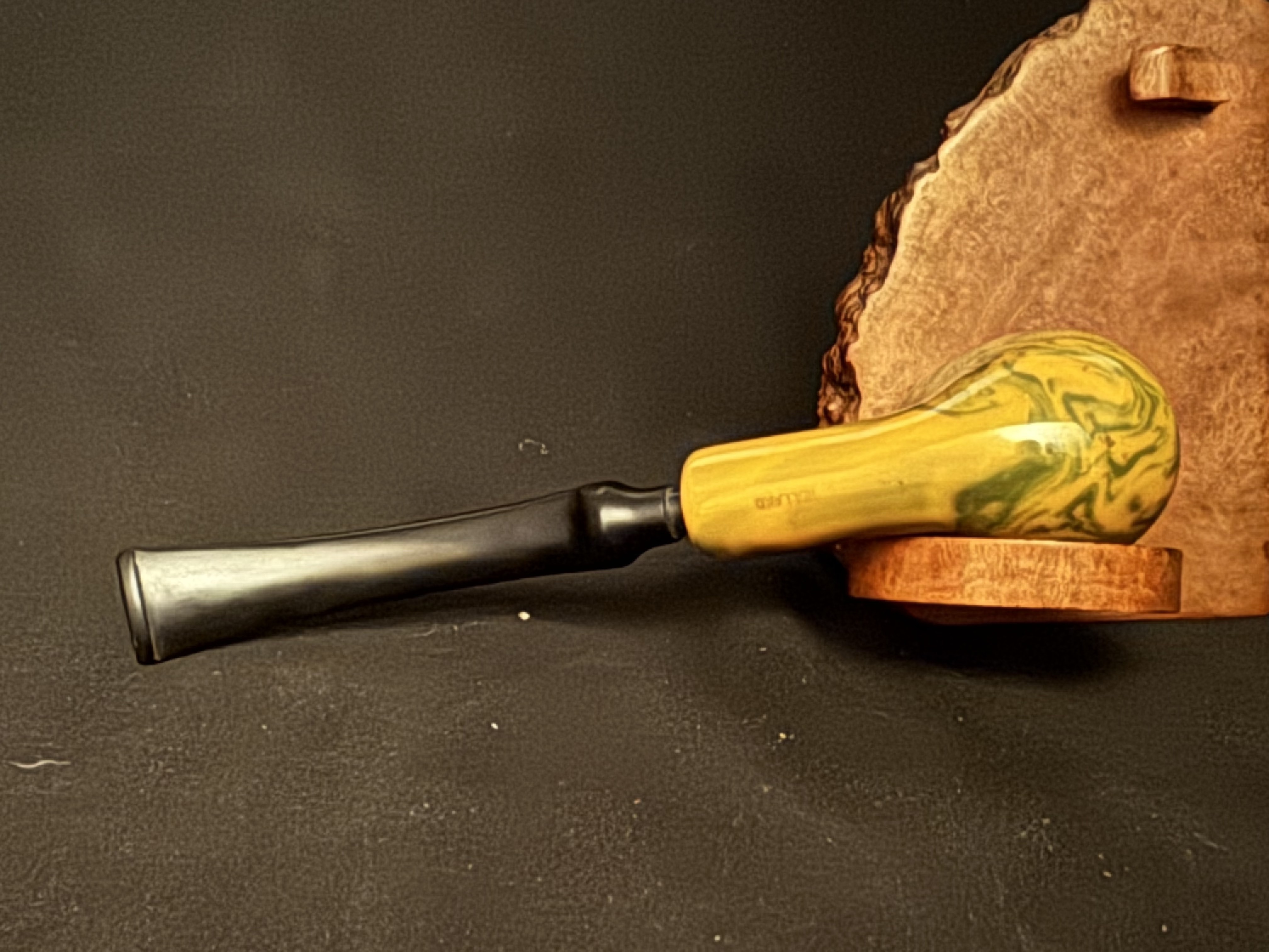 Big Ben Smooth Bent Billiard Meerschaum Bowl Insert Vulcanite Stem Estate Pipe 6