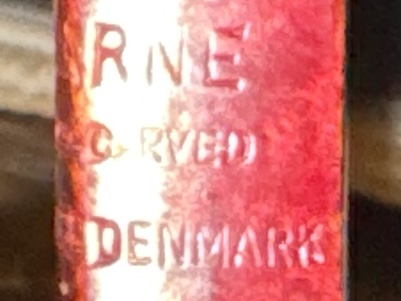 Bjarne Hand Carved Sandblast Bent Billiard Pipe, Diamond Shank, Vulcanite Saddle Stem, Fishtail Bit, Made in Denmark 11