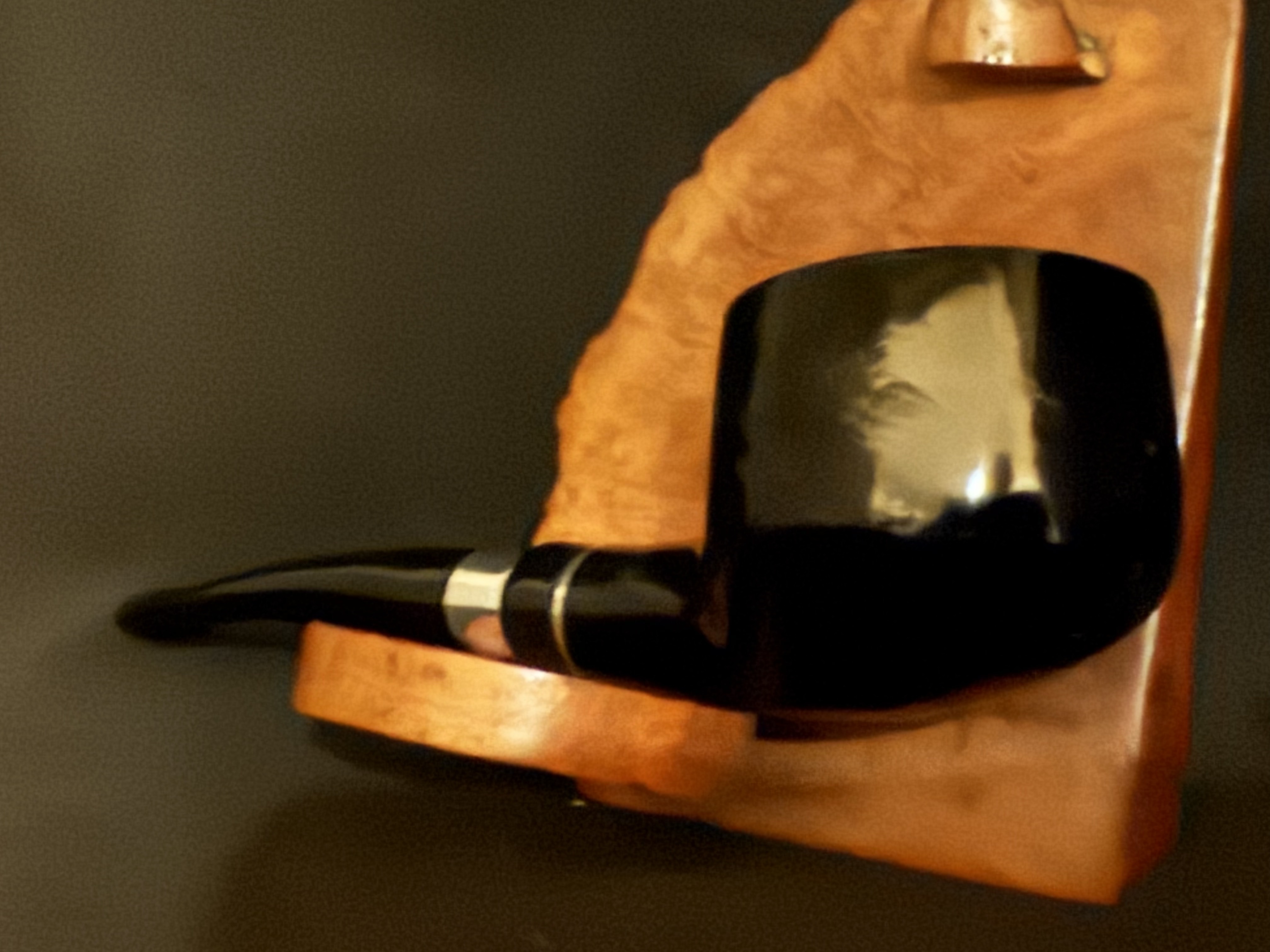 Molina Black Smooth Pot Pipe, Army Mount, Acrylic Fishtail Stem, Made in Italy 9