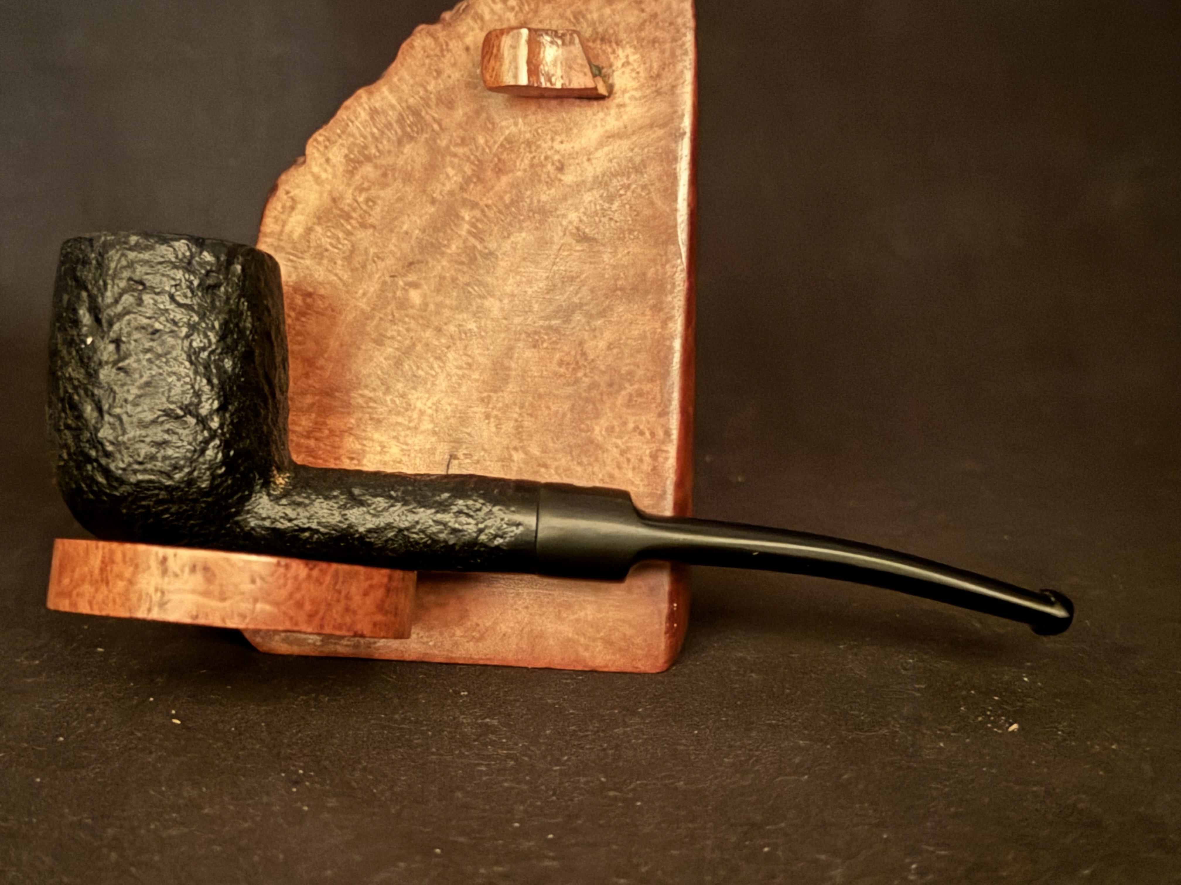 NORMAN SAND Sandblast Straight Billiard Meerschaum Insert Unsmoked Estate Pipe 3