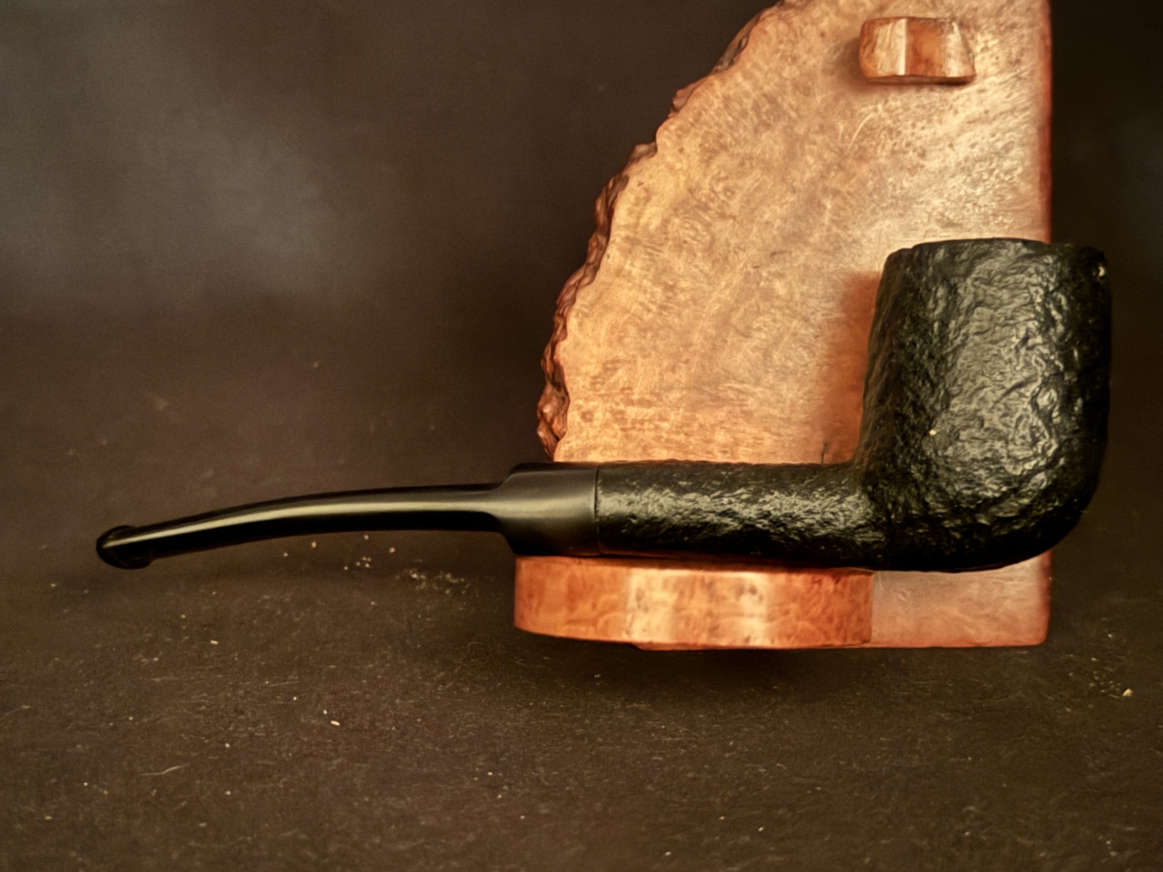 NORMAN SAND Sandblast Straight Billiard Meerschaum Insert Unsmoked Estate Pipe 4
