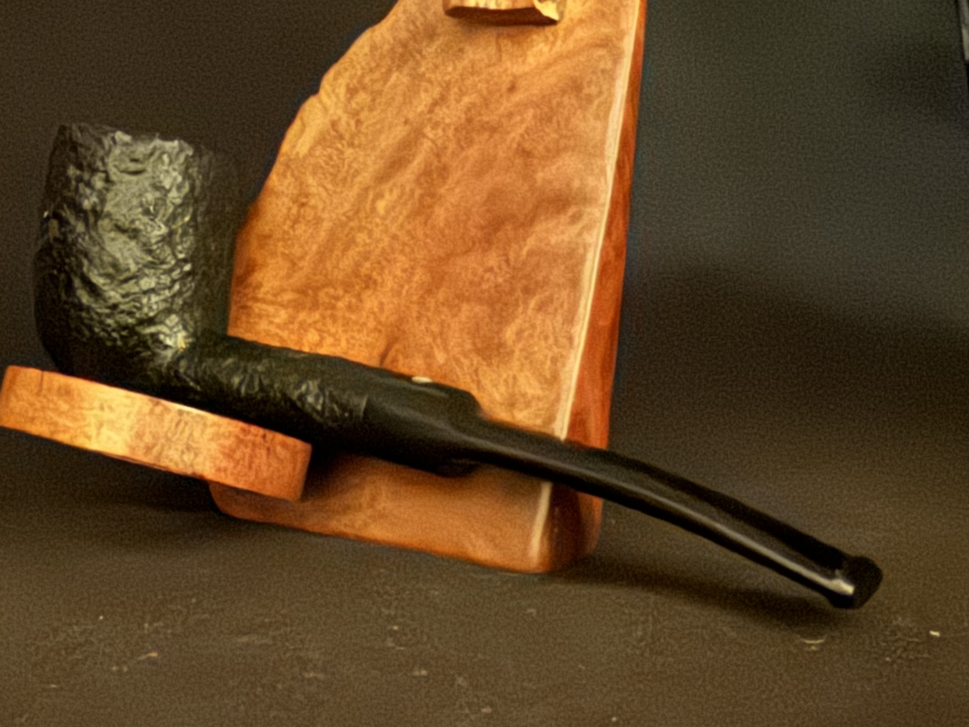 NORMAN SAND Sandblast Straight Billiard Meerschaum Insert Unsmoked Estate Pipe 8