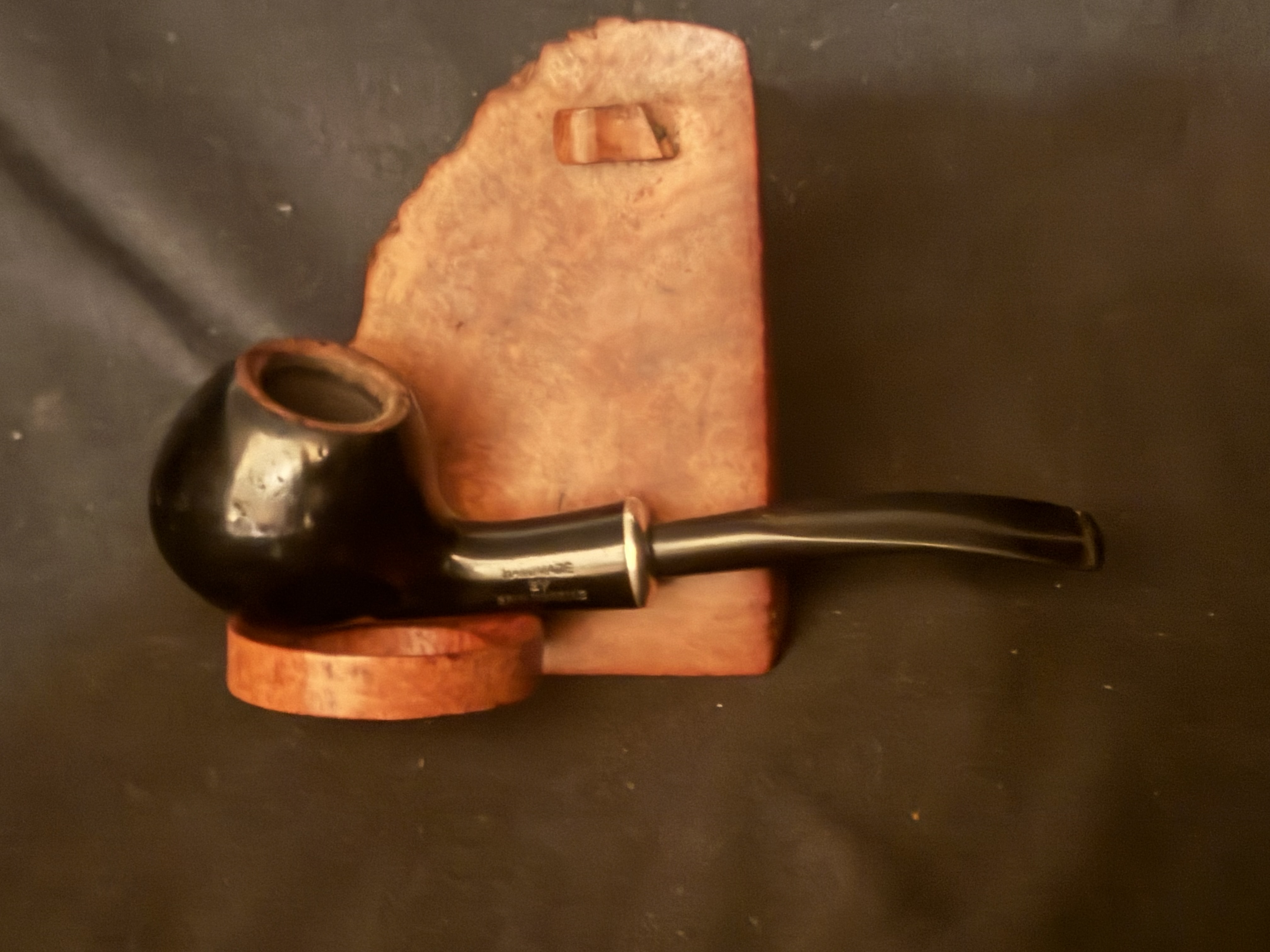 Erik Nording 491 Handmade Denmark Ebony Smooth Bent Apple Army Mount Pipe 4