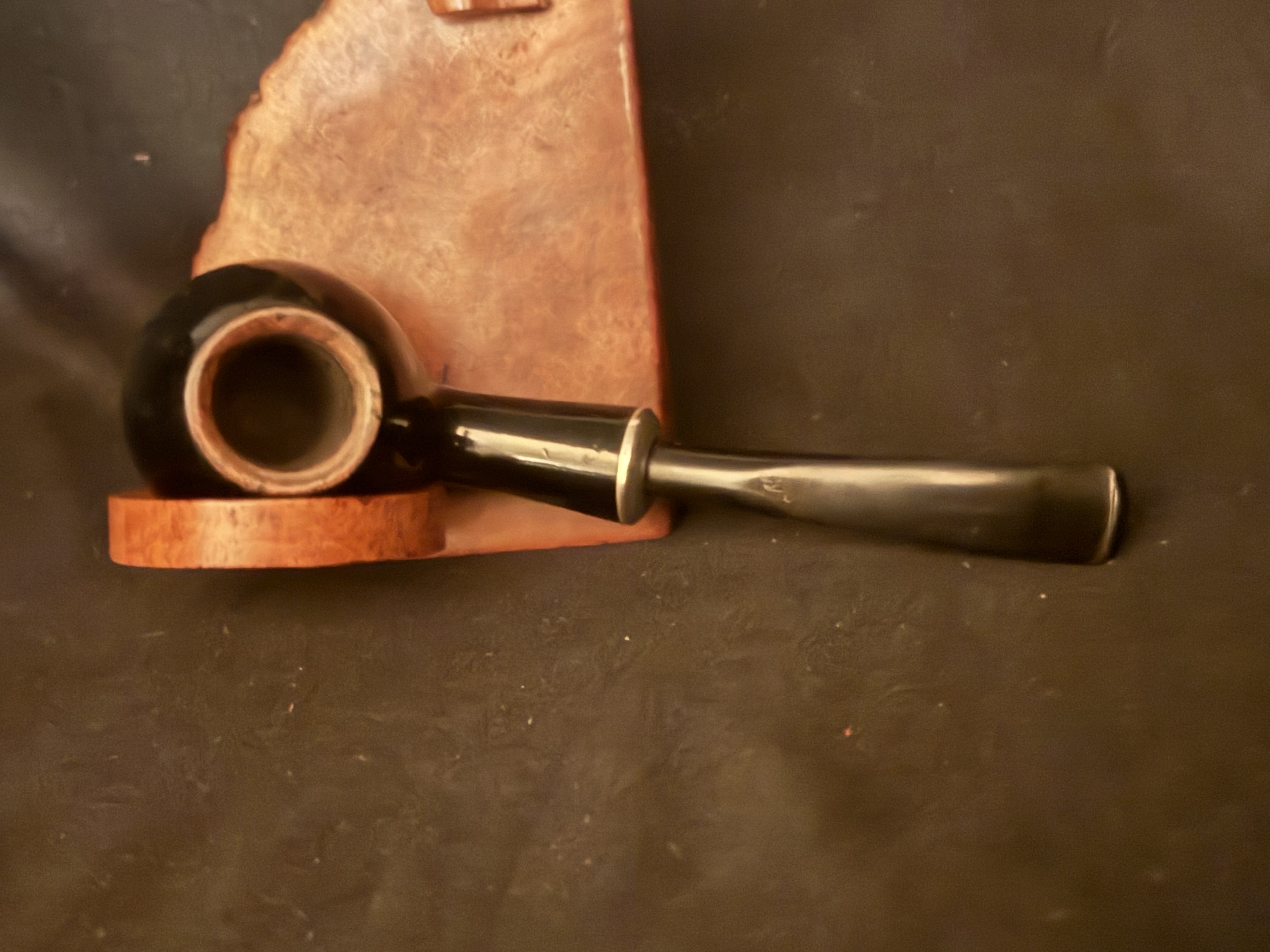 Erik Nording 491 Handmade Denmark Ebony Smooth Bent Apple Army Mount Pipe 6