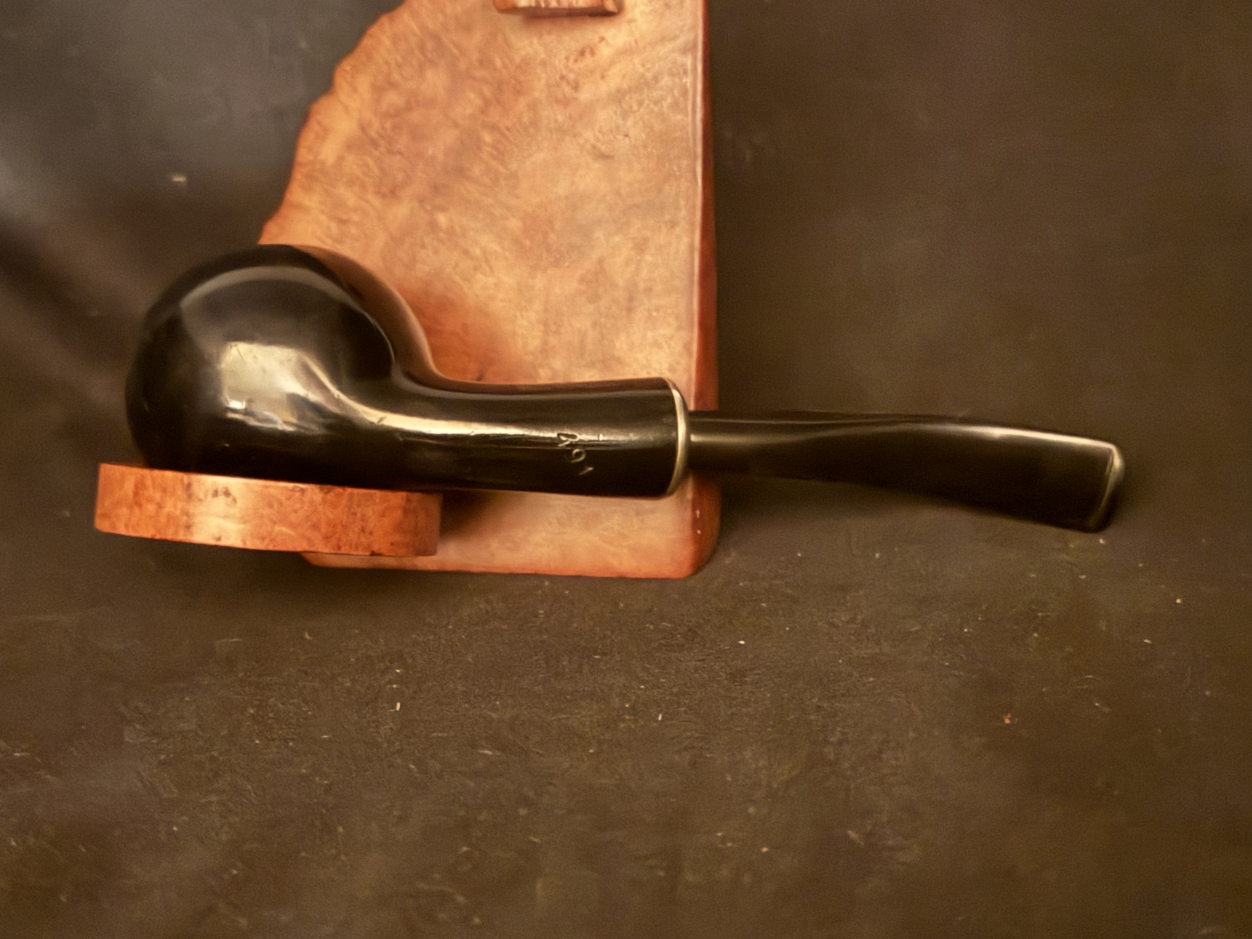 Erik Nording 491 Handmade Denmark Ebony Smooth Bent Apple Army Mount Pipe 7