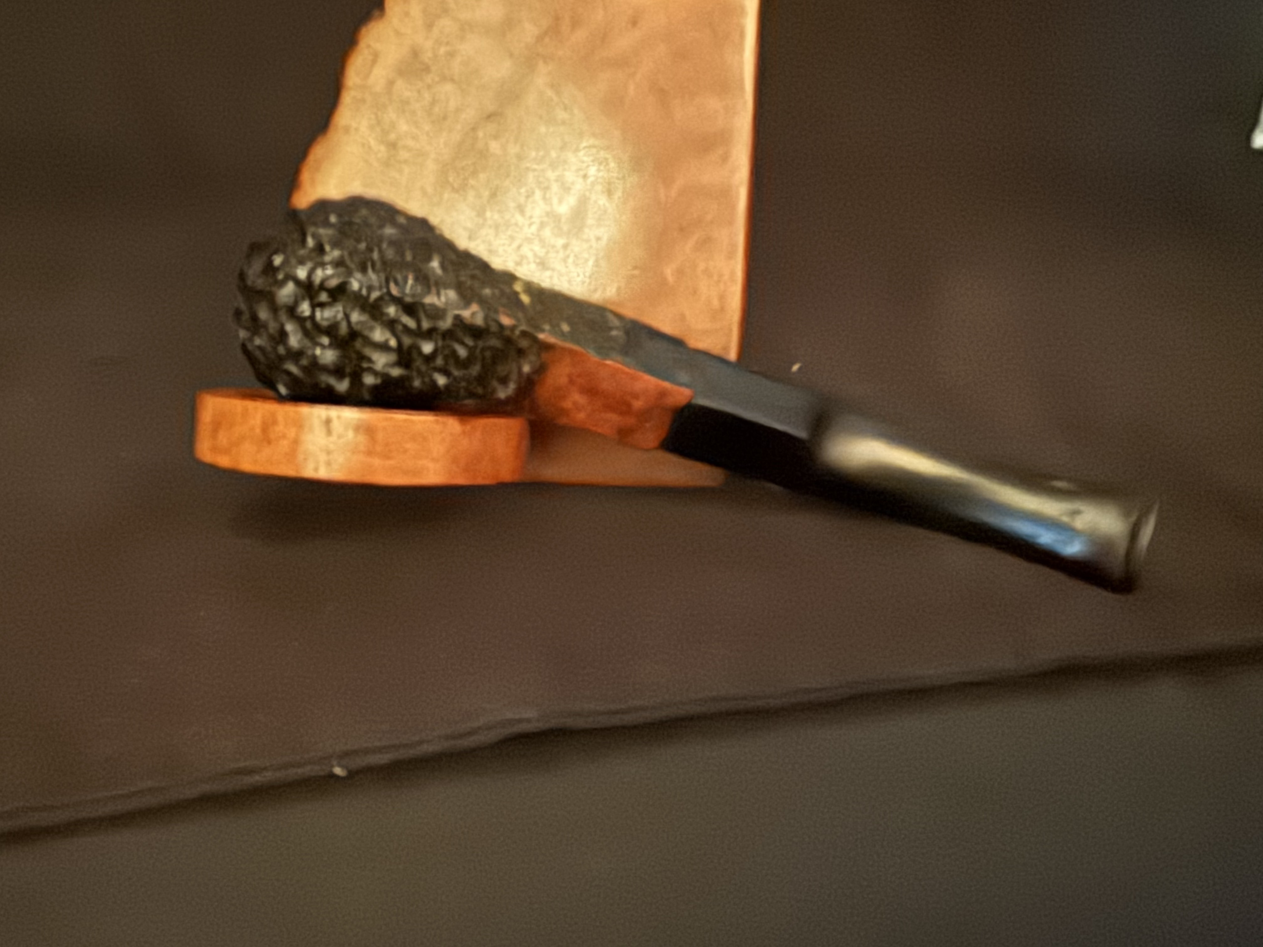 Boston Bruyere Extra Rusticated Small Pocket Bulldog Estate Pipe - Vulcanite Saddle Stem, Fishtail Bit 7