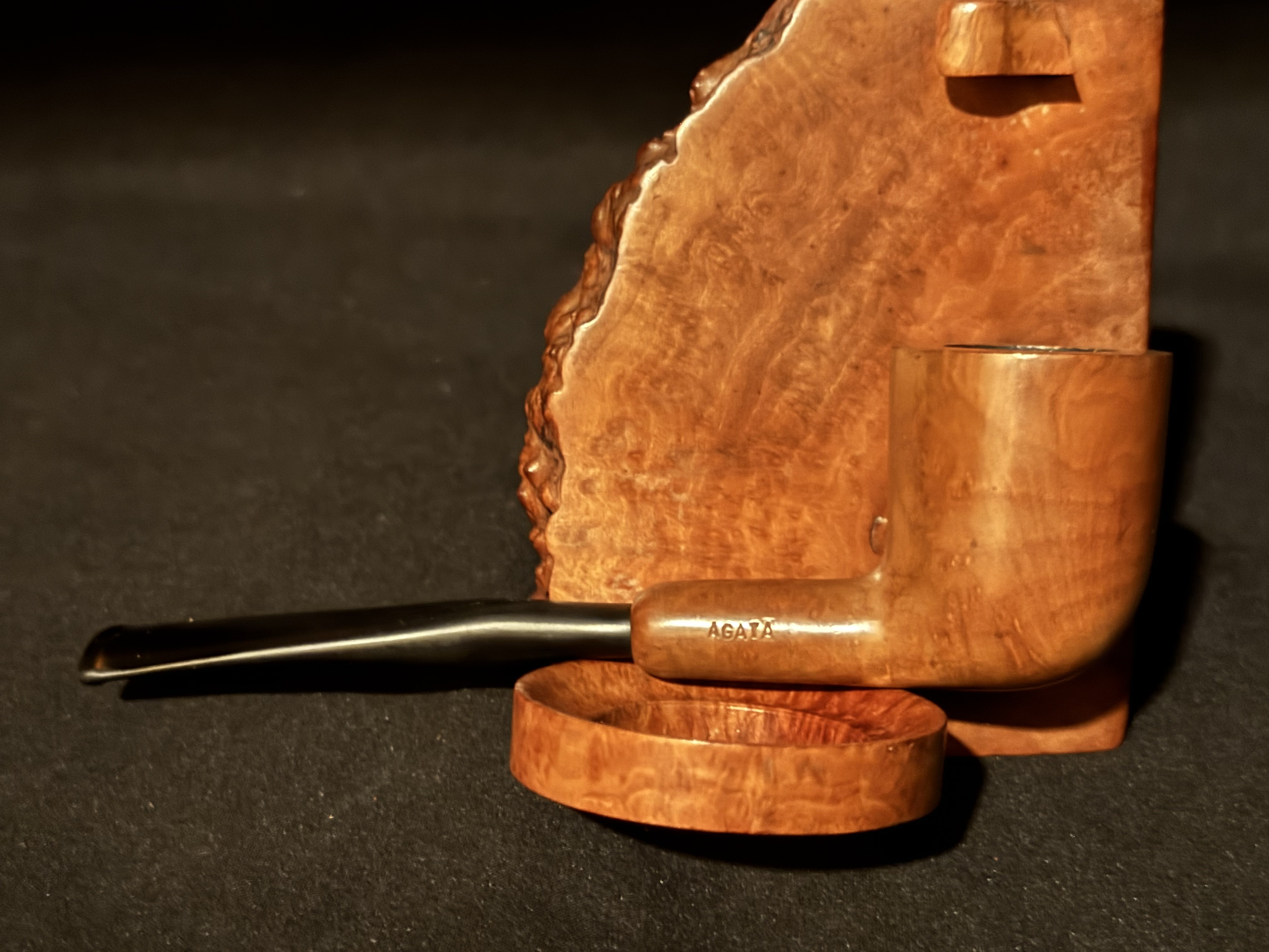 Brebbia Agata 19 Miniature Smooth Billiard Estate Pipe, Unsmoked 5