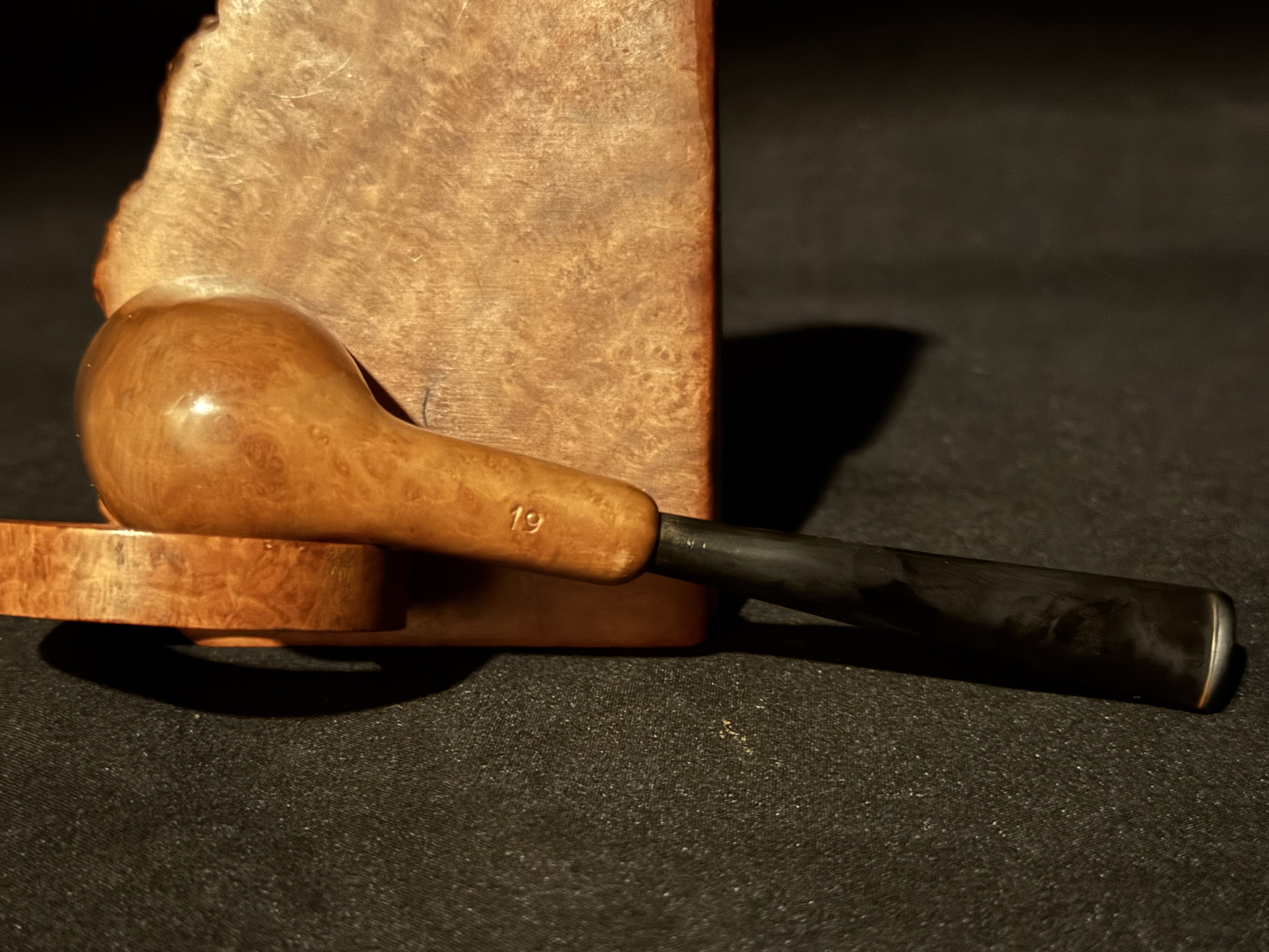 Brebbia Agata 19 Miniature Smooth Billiard Estate Pipe, Unsmoked 7