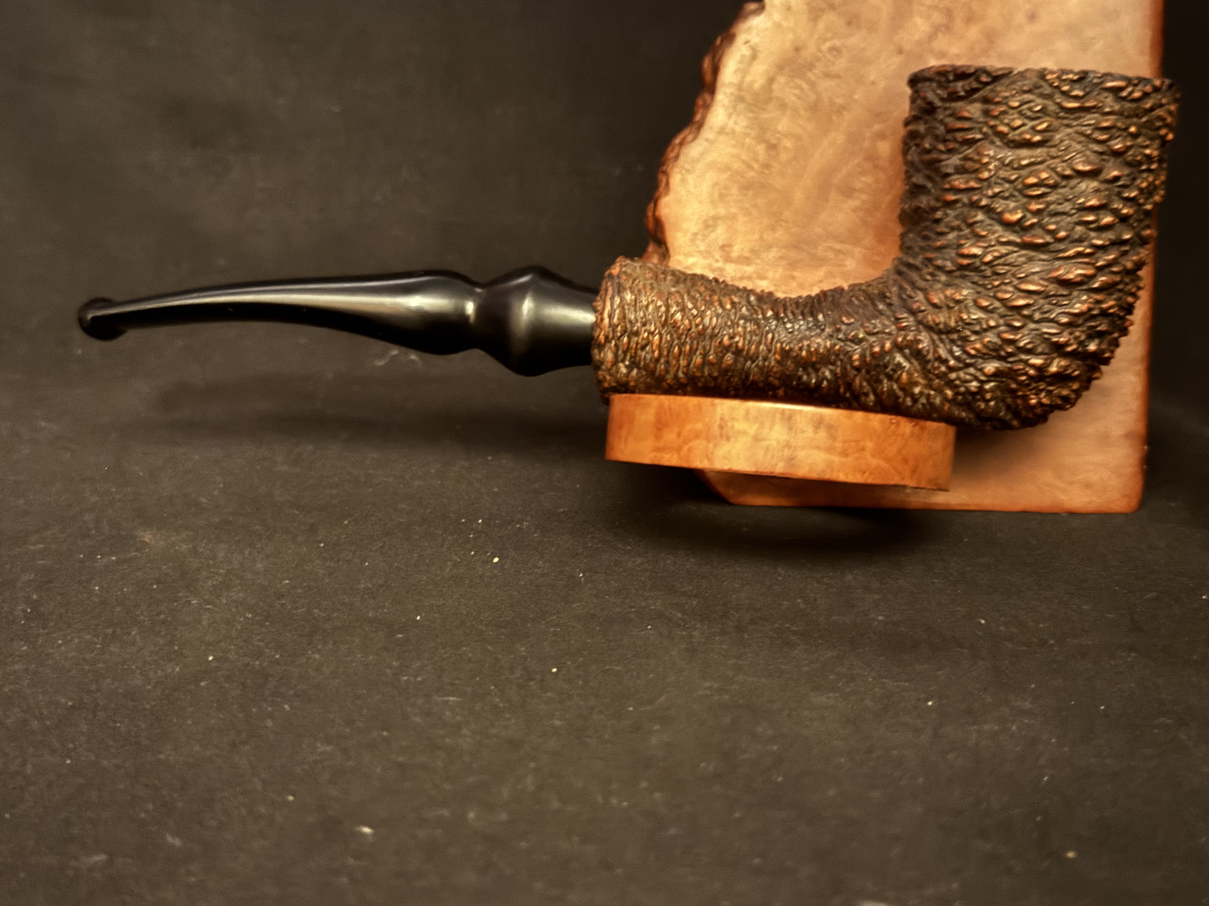 Brebbia Linea Varese 400 Sandblast Dublin Estate Pipe, Vulcanite Stem 4