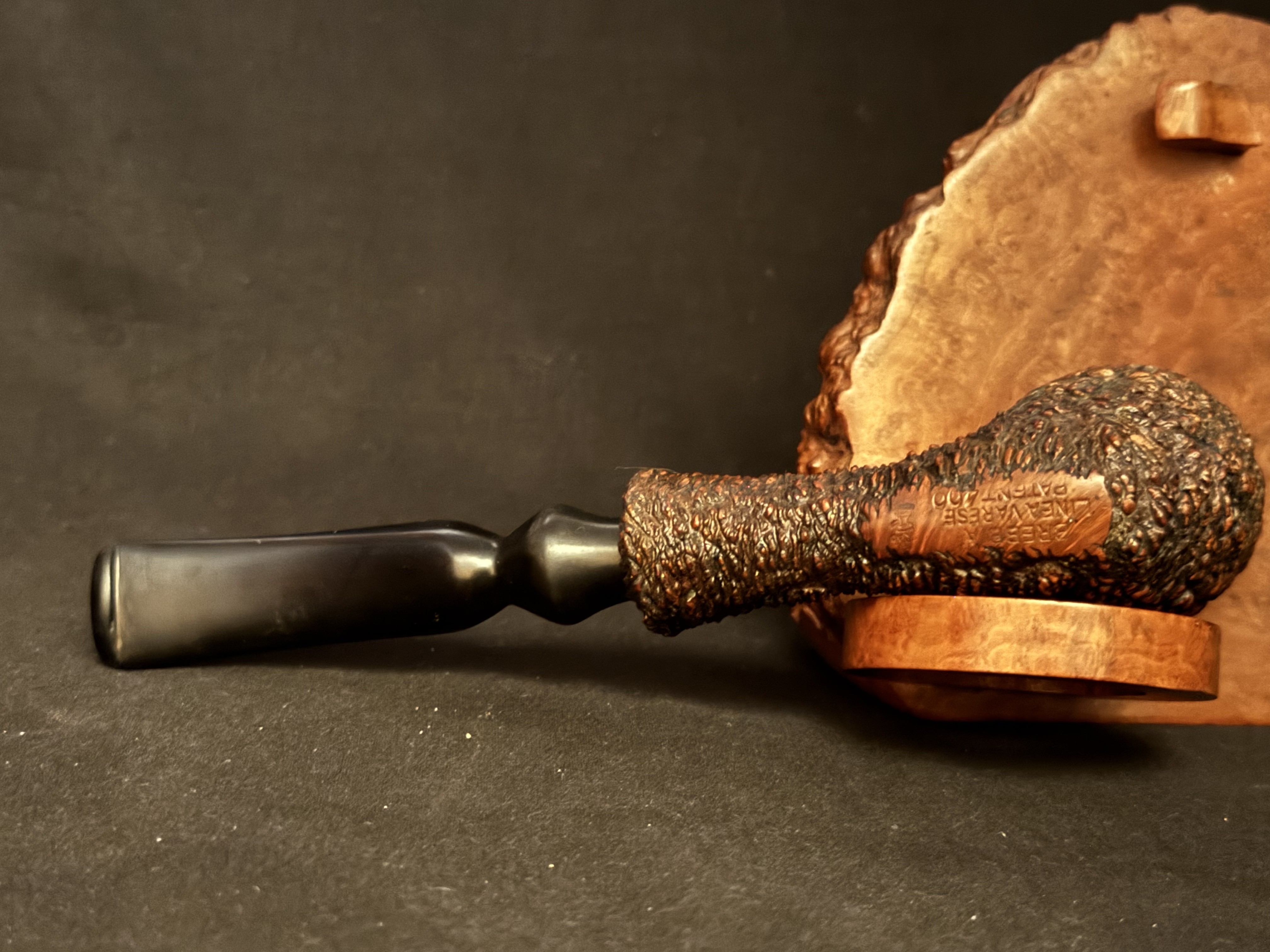 Brebbia Linea Varese 400 Sandblast Dublin Estate Pipe, Vulcanite Stem 6