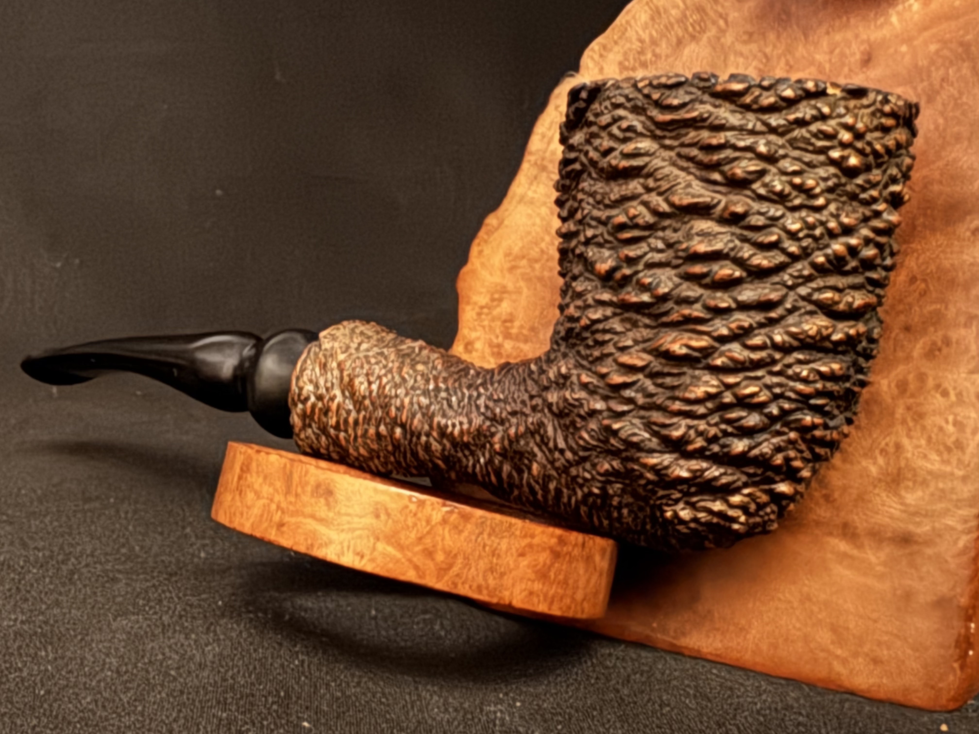 Brebbia Linea Varese 400 Sandblast Dublin Estate Pipe, Vulcanite Stem 7