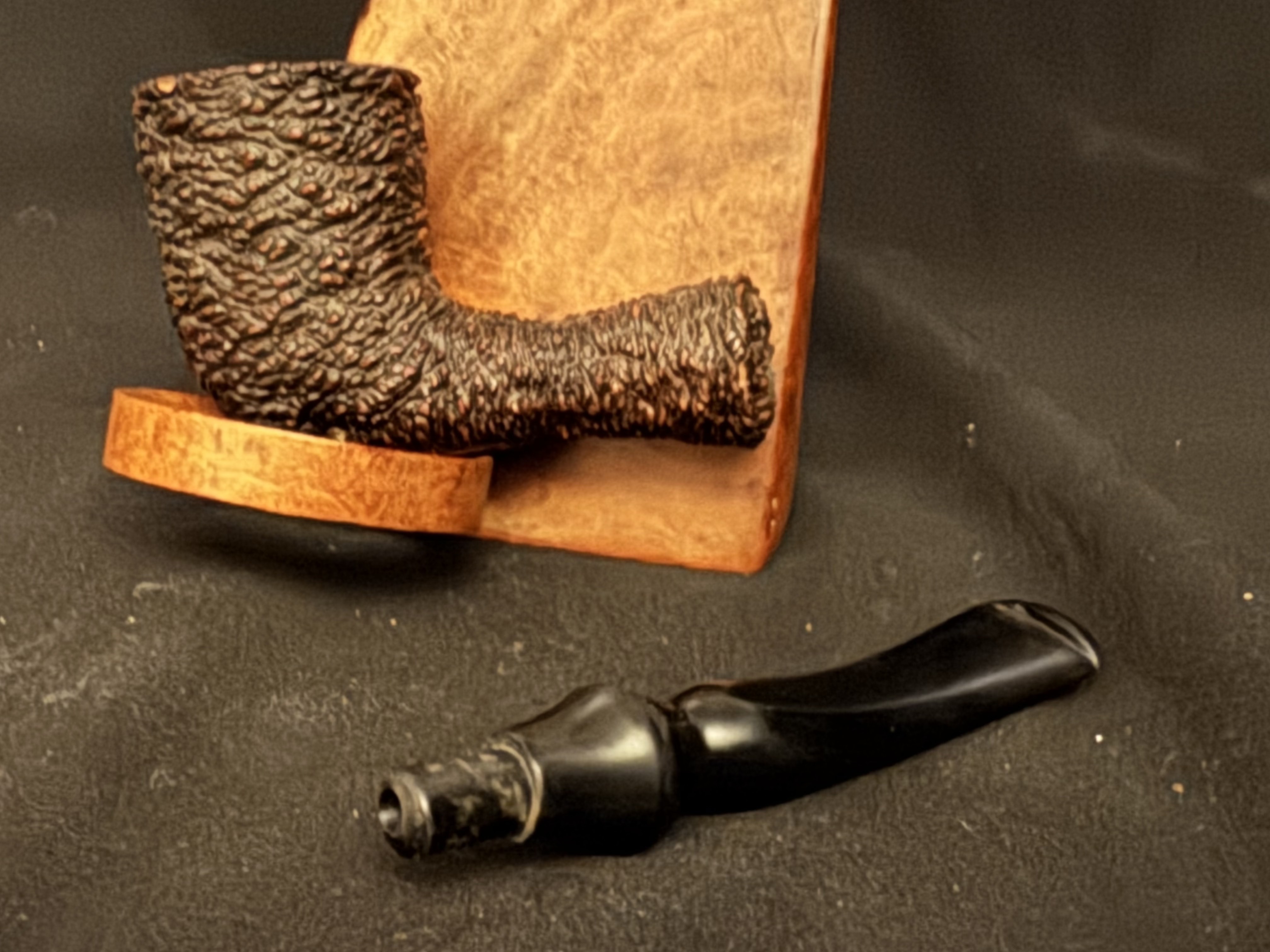 Brebbia Linea Varese 400 Sandblast Dublin Estate Pipe, Vulcanite Stem 9