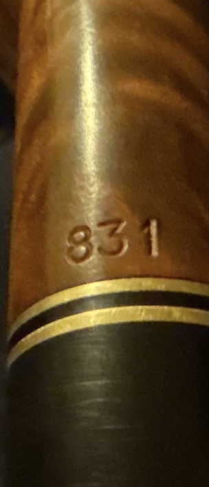 Brebbia Oro 831 Smooth Brandy Estate Pipe, Cross Grain and Birdseye, Acrylic Fishtail Stem, 9mm Filter 10