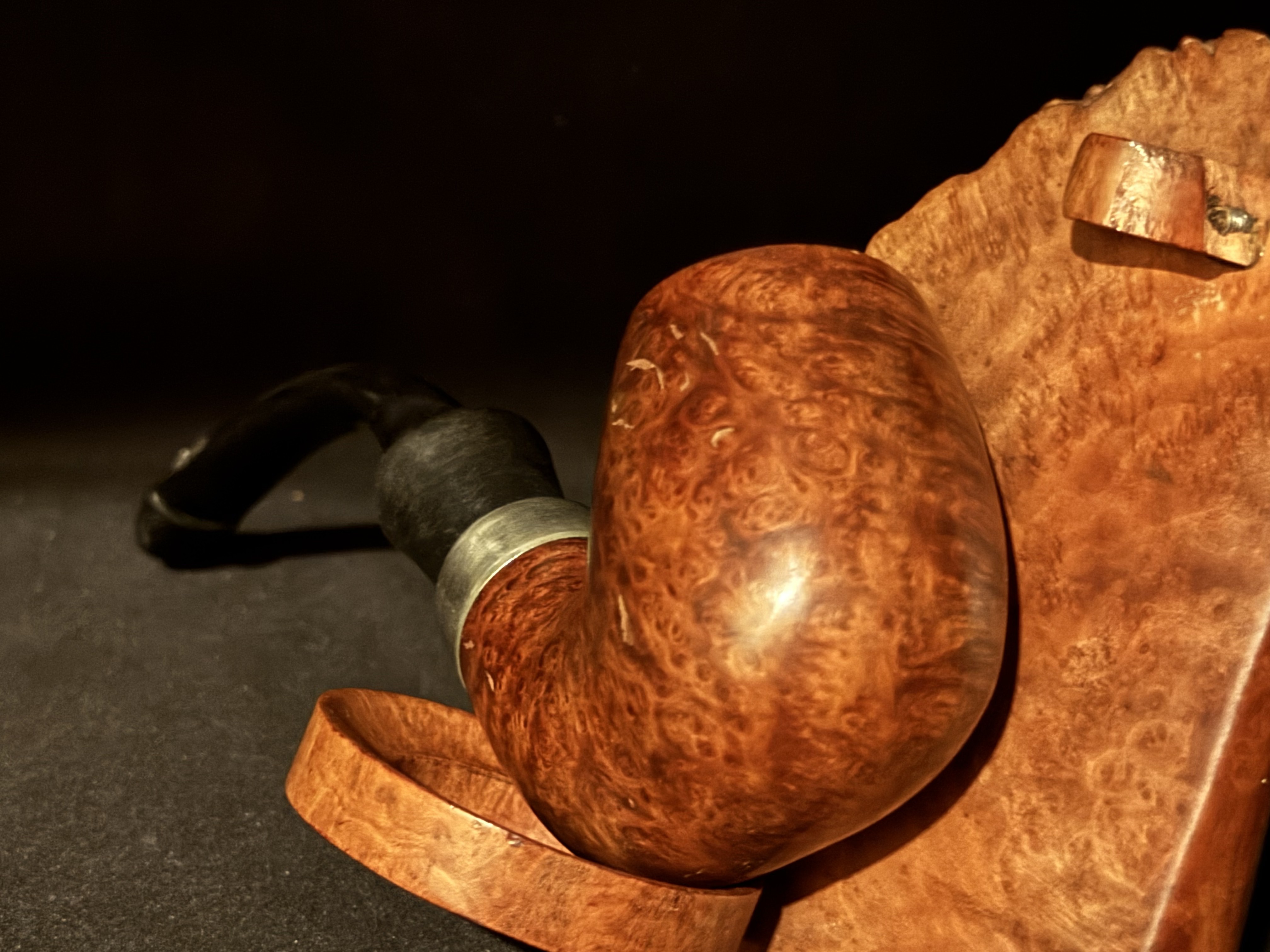 Bristol Bent Billiard Smooth Briar P-Lip Estate Pipe - Tiny and Expected for Its Age 7
