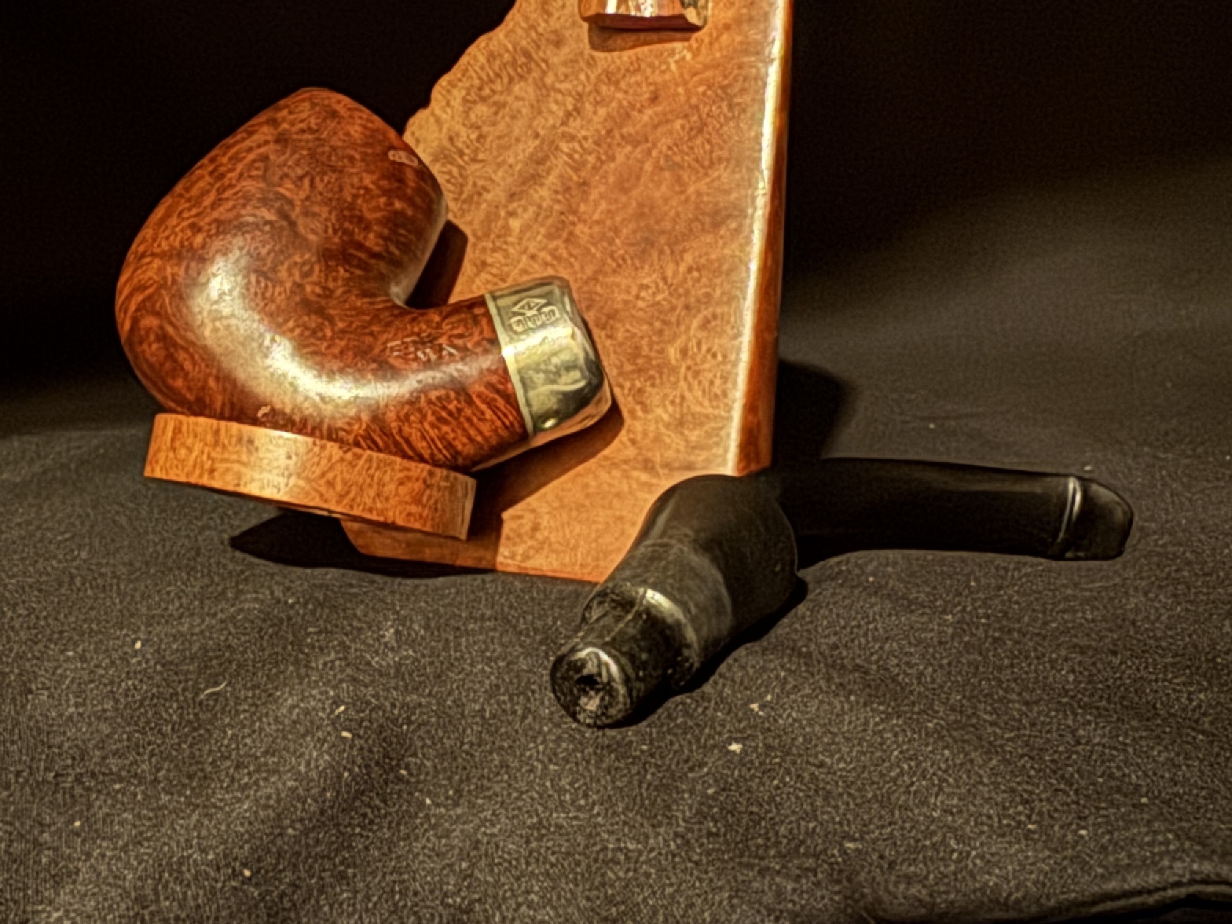 Bristol Bent Billiard Smooth Briar P-Lip Estate Pipe - Tiny and Expected for Its Age 9