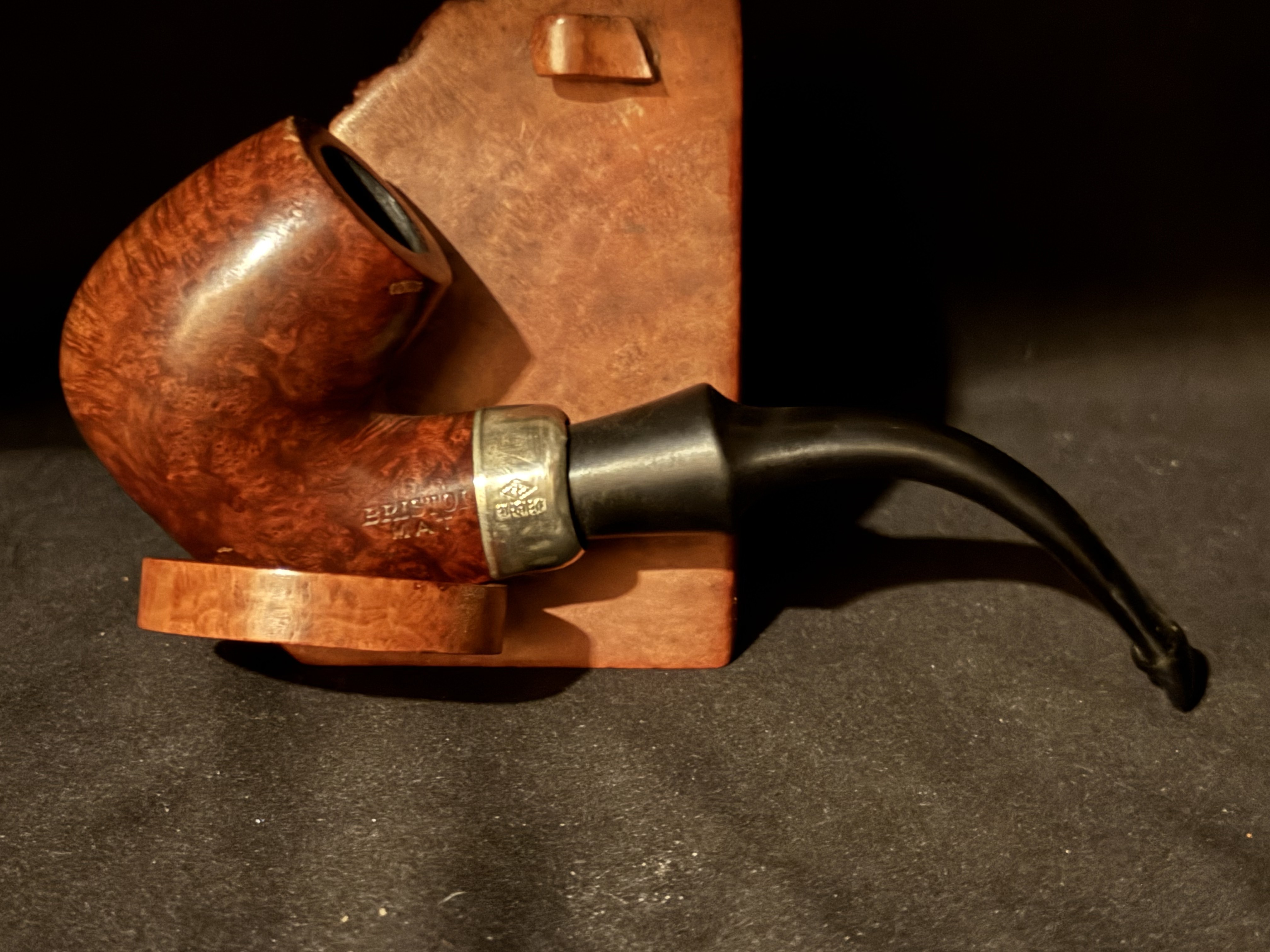 Bristol Bent Billiard Smooth Briar P-Lip Estate Pipe - Tiny and Expected for Its Age 3