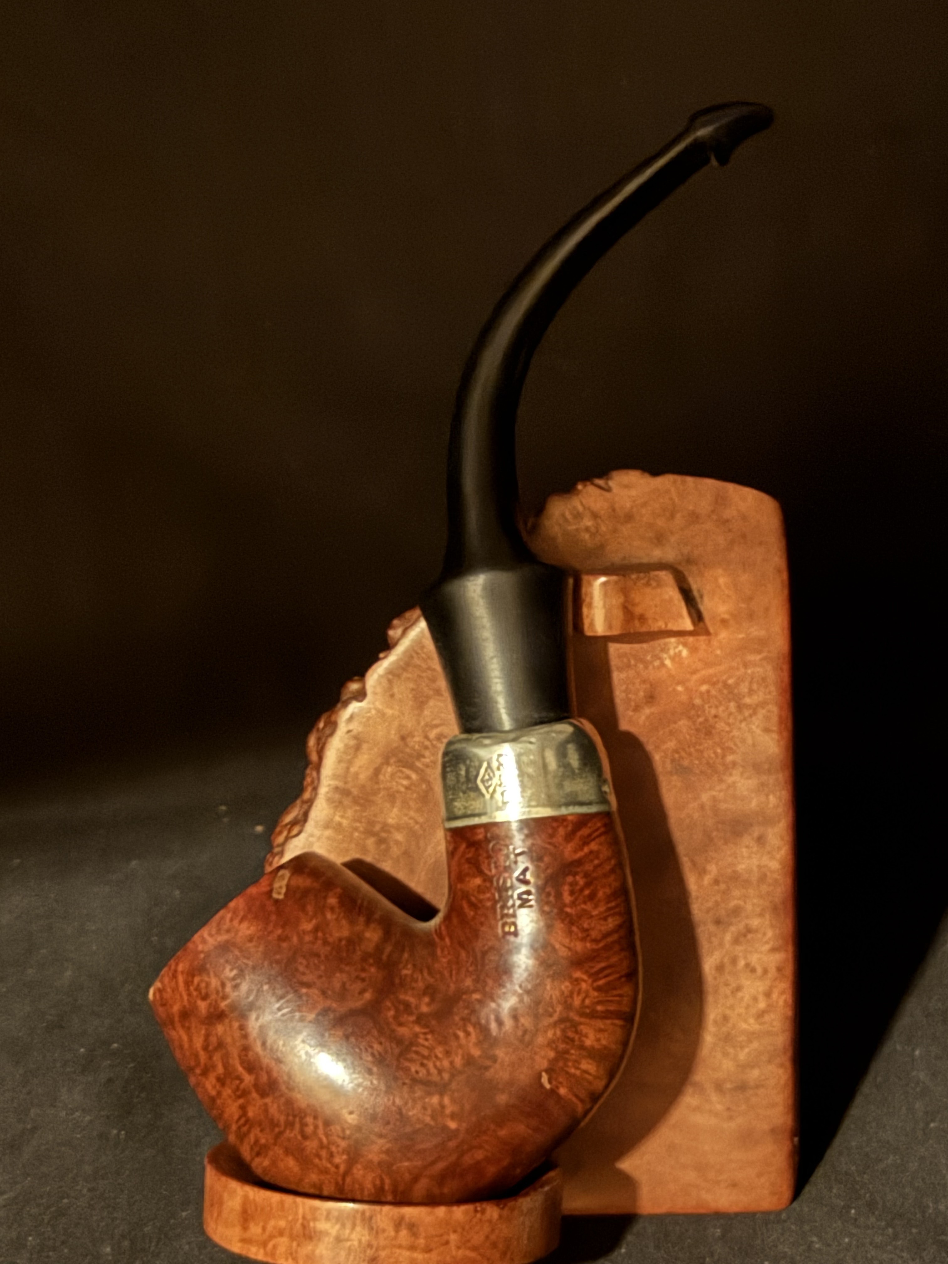 Bristol Bent Billiard Smooth Briar P-Lip Estate Pipe - Tiny and Expected for Its Age 2