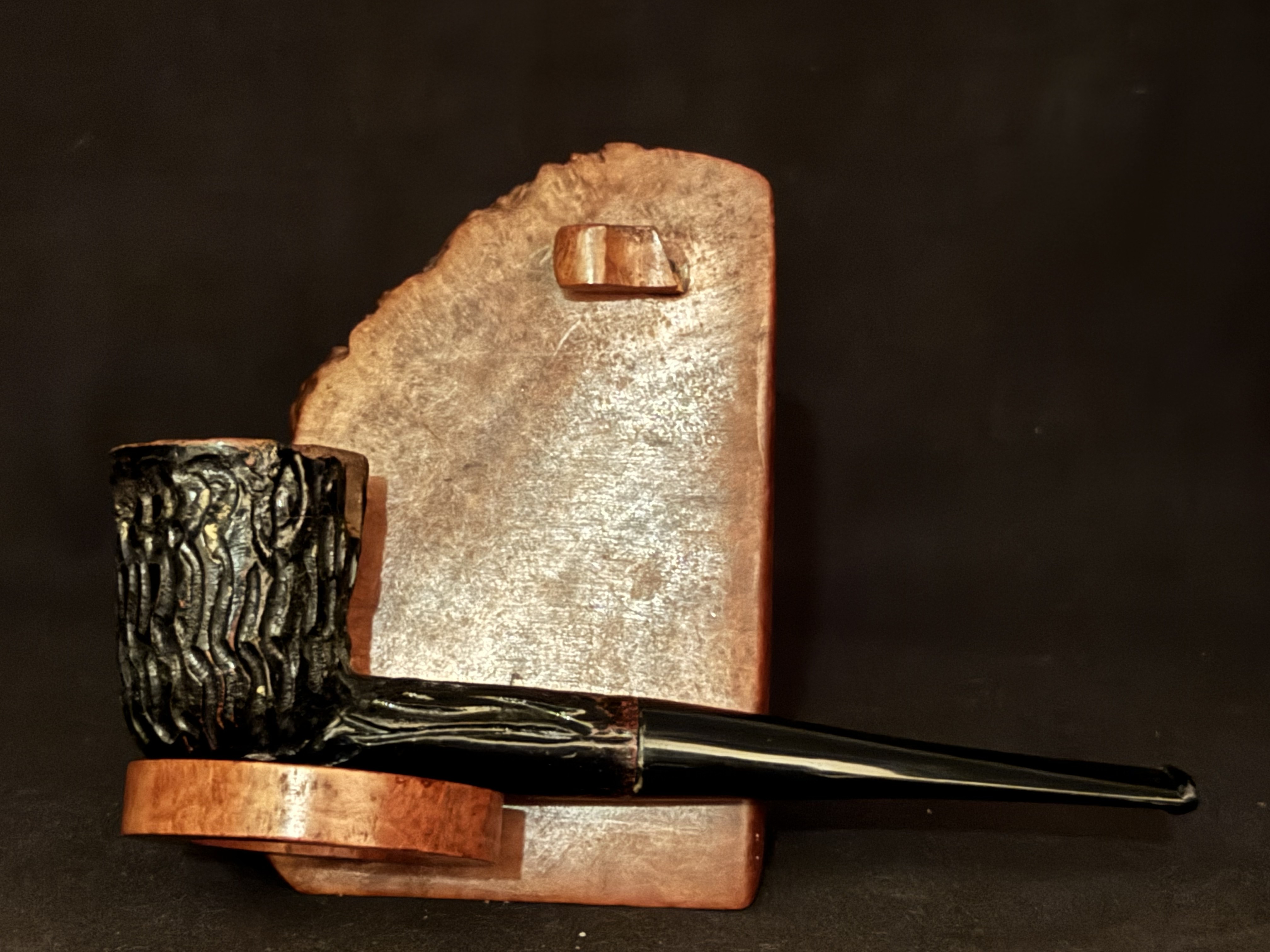 Straight Dublin Rustic Briar Estate Pipe - Stamped BRISTOL, Vulcanite Fishtail Stem 2